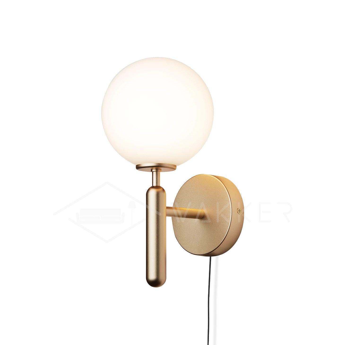 Lustra Wall Lamp Plug In Glass Globe Nordic