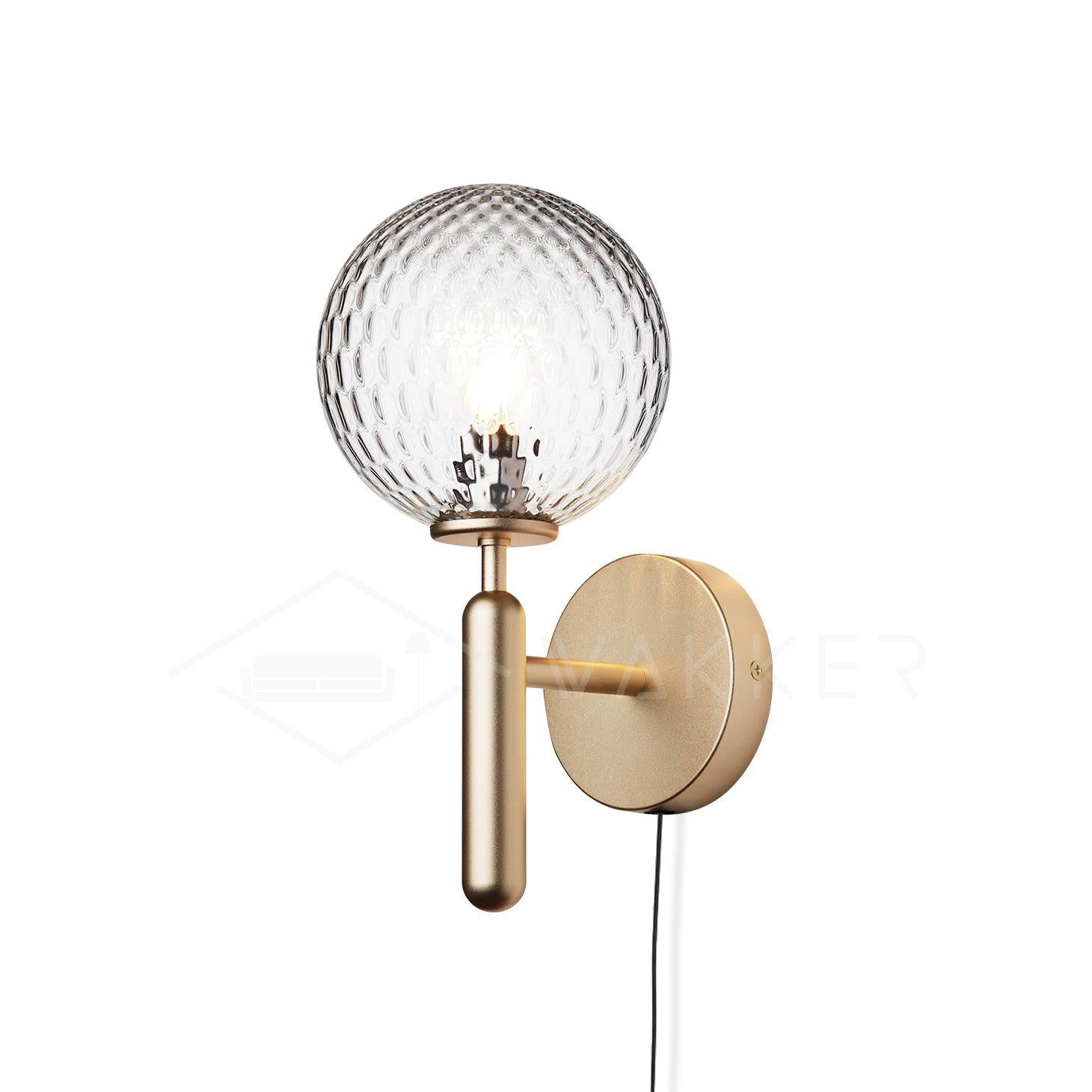 Lustra Wall Lamp Plug In Glass Globe Nordic