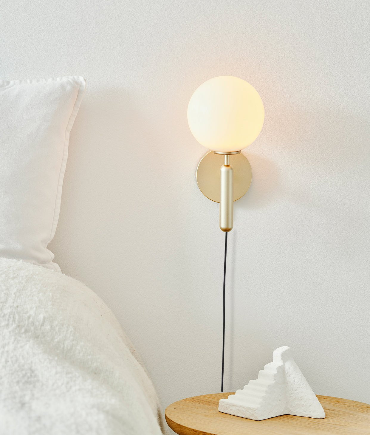 Lustra Wall Lamp Plug In Glass Globe Nordic