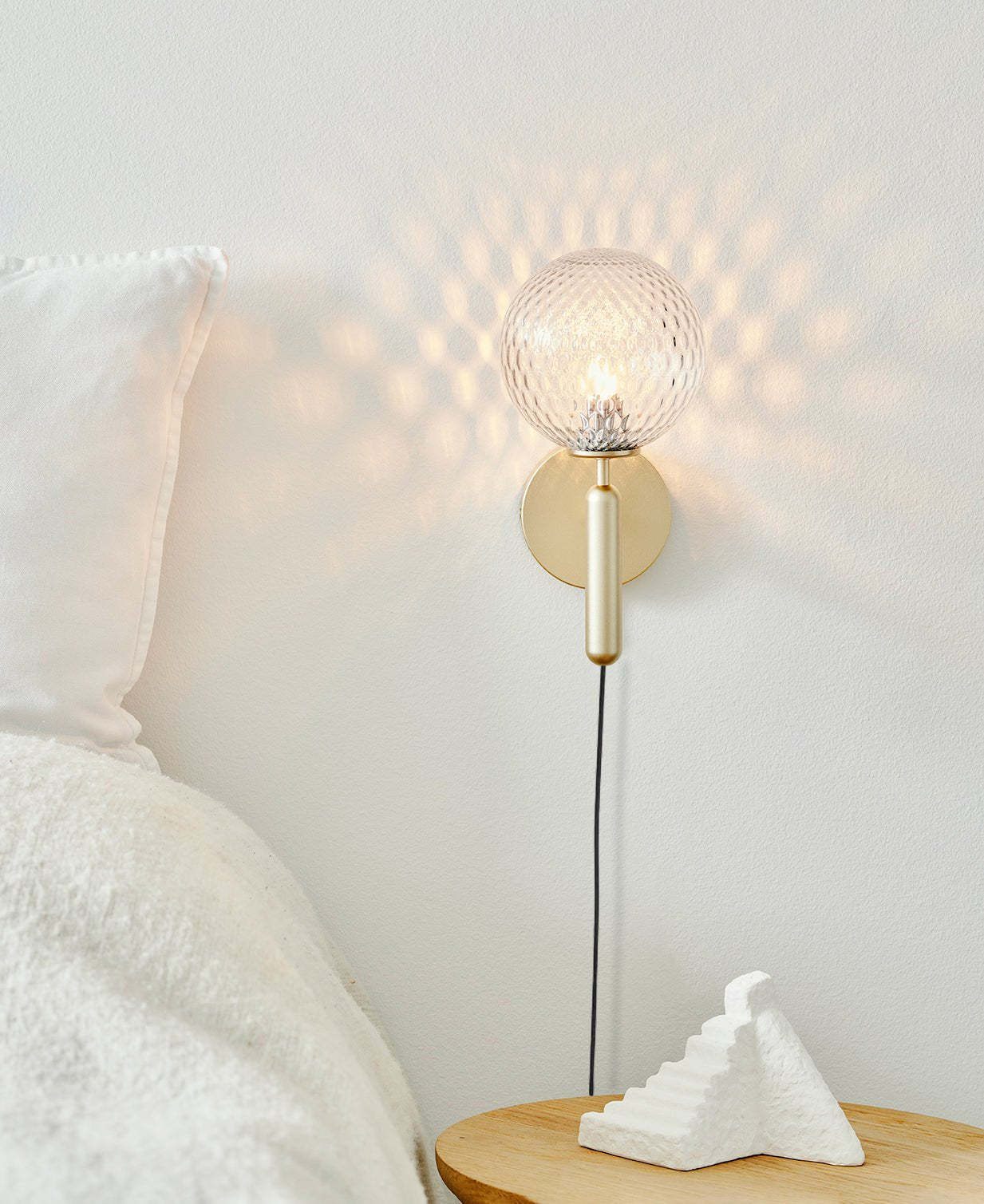 Lustra Wall Lamp Plug In Glass Globe Nordic
