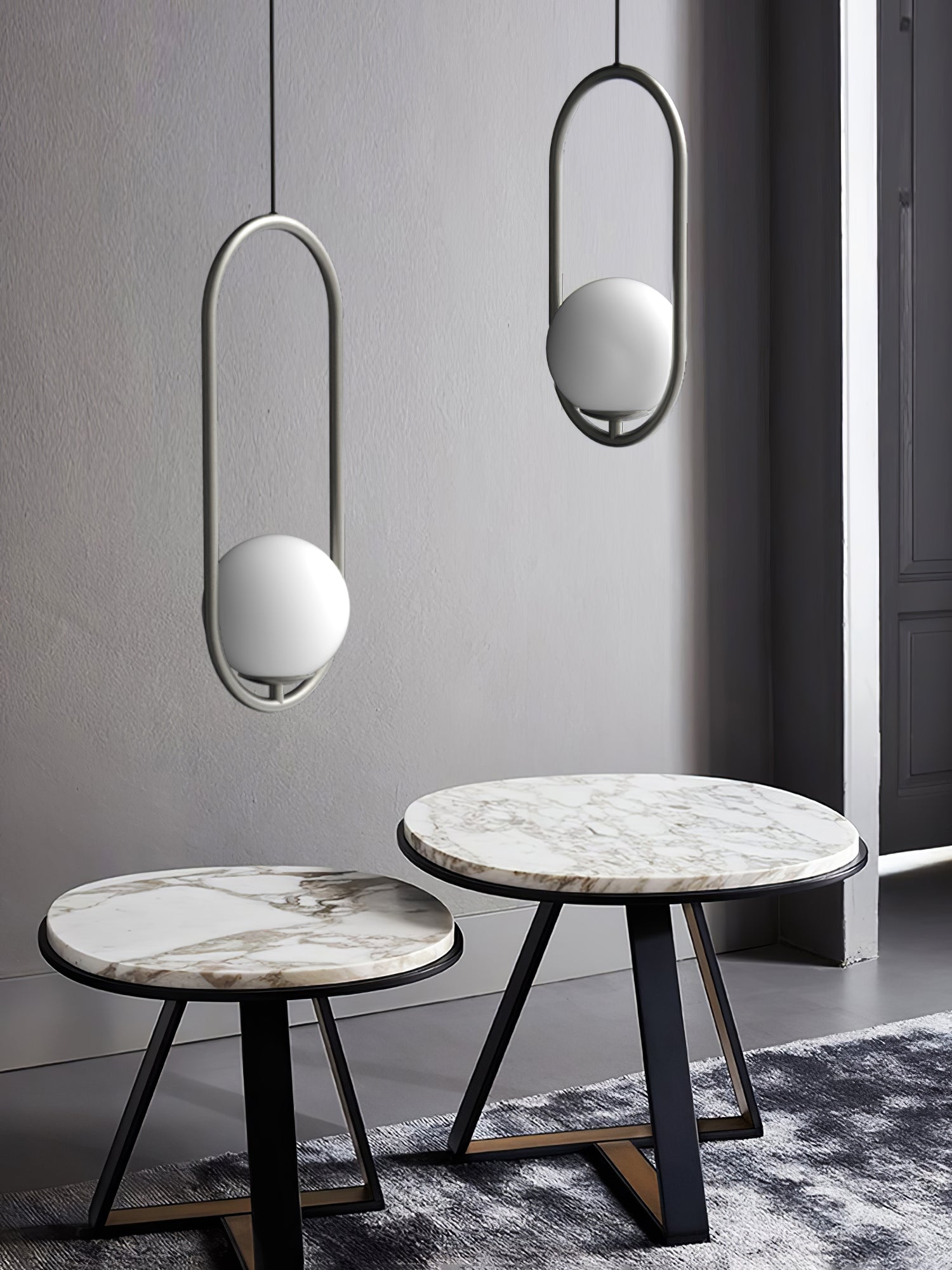 Ellipse Suspension Contemporaine en Laiton