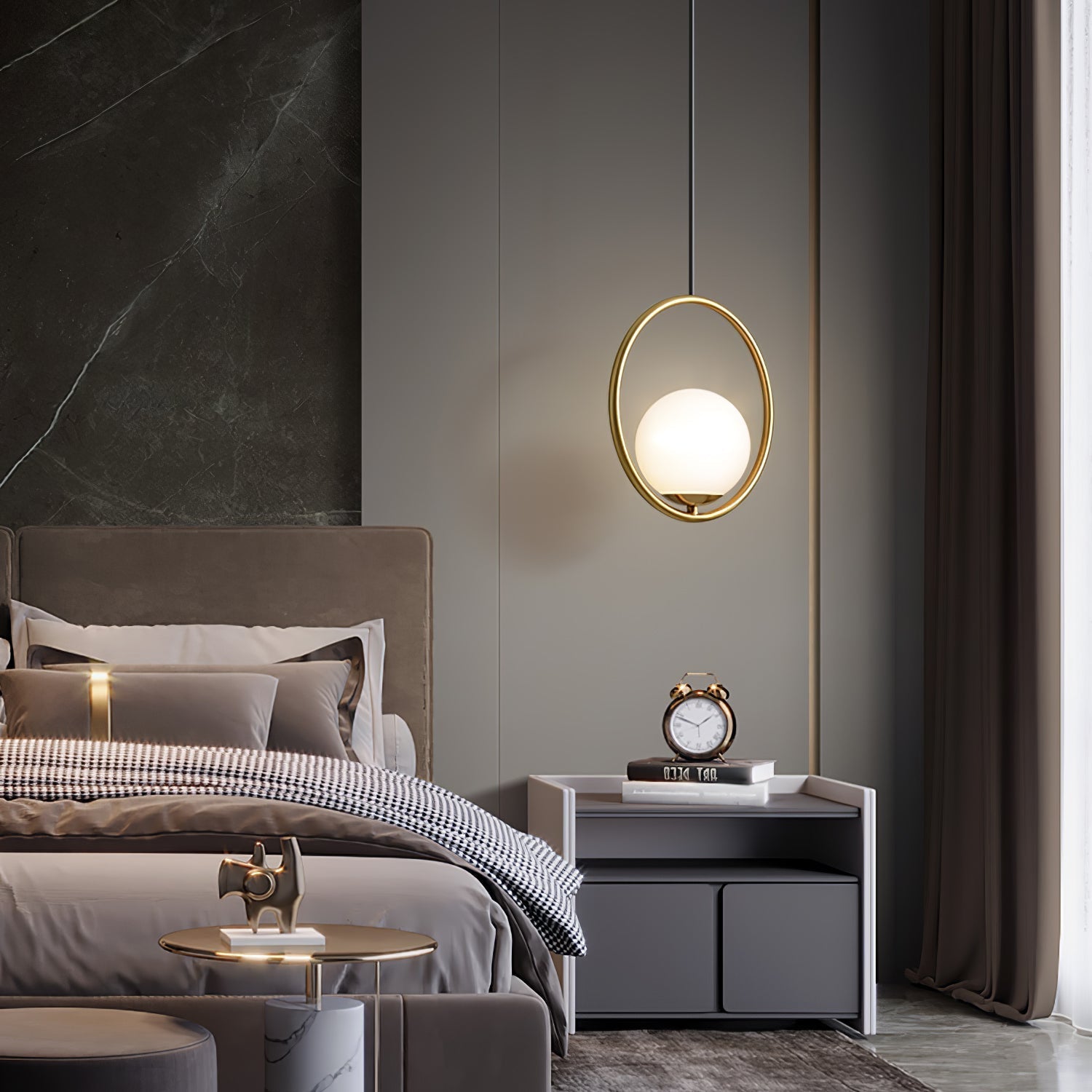 Ellipse Suspension Contemporaine en Laiton