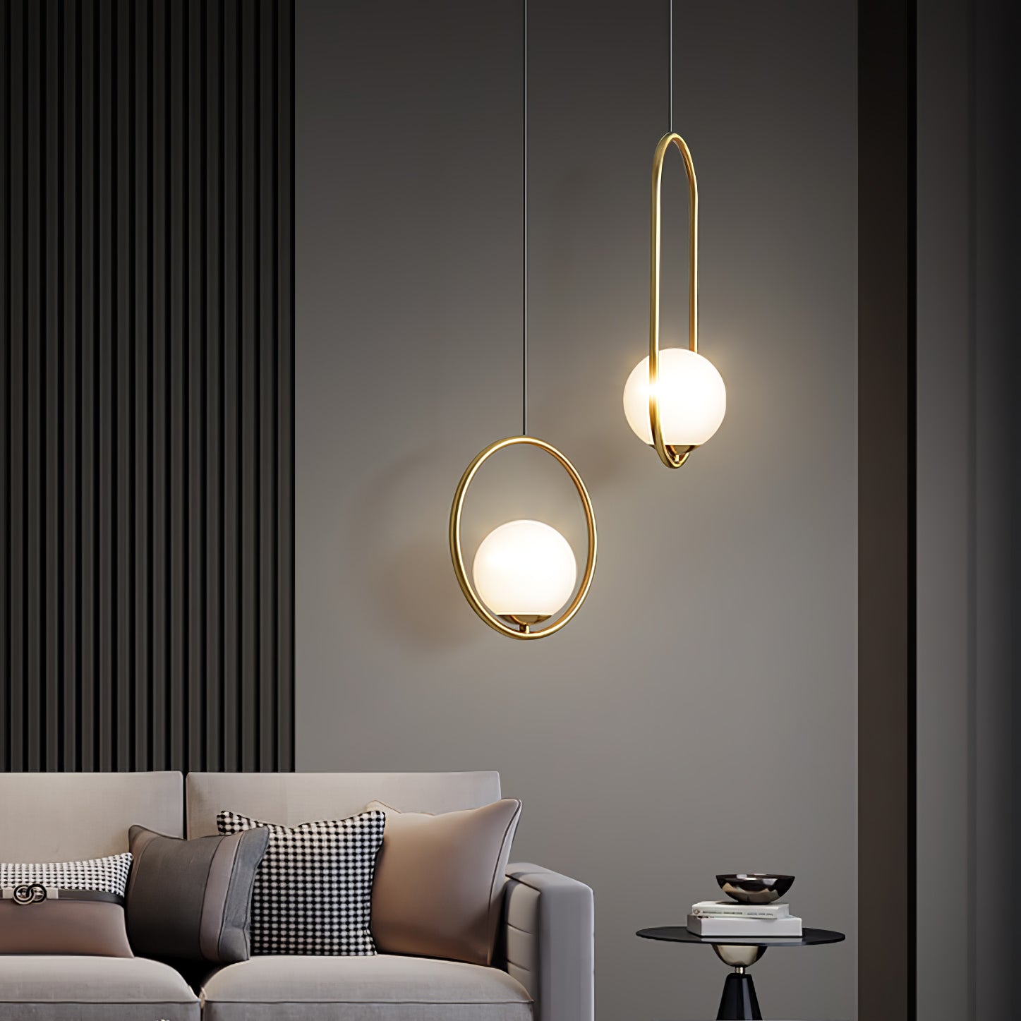 Lustra Suspension Anneau Moderne en Laiton
