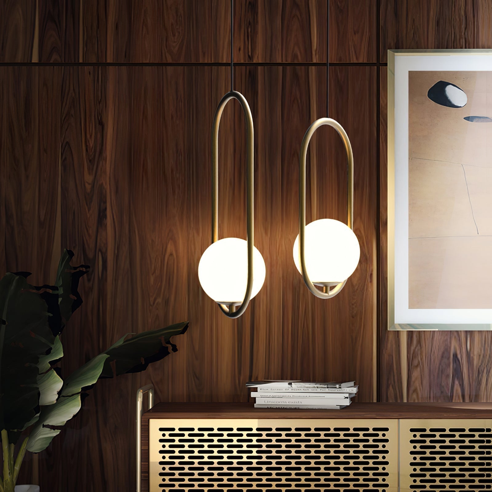 Lustra Suspension Anneau Moderne en Laiton