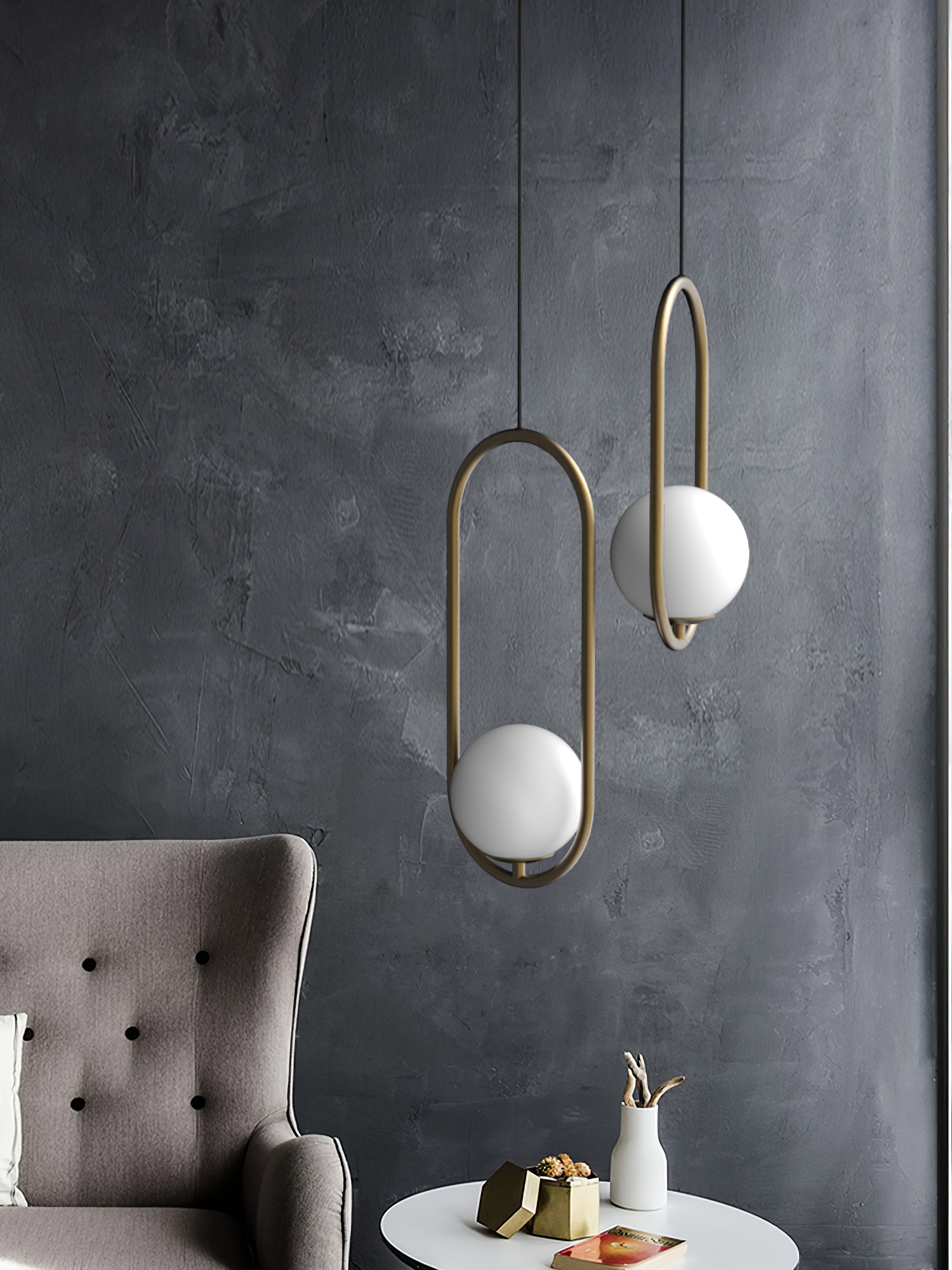 Lustra Suspension Anneau Moderne en Laiton