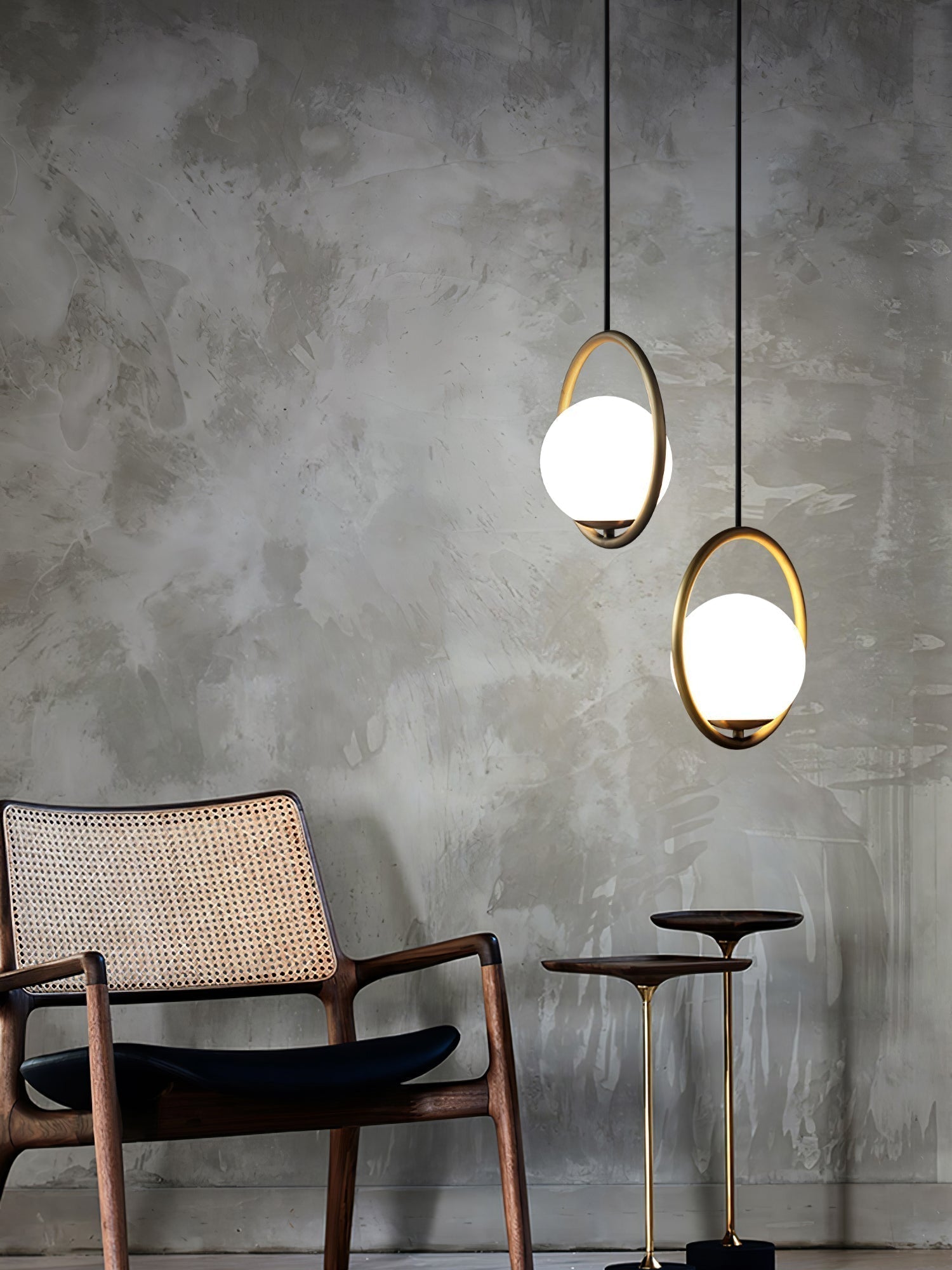 Lustra Suspension Anneau Moderne en Laiton