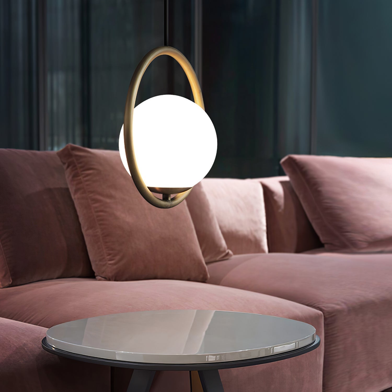 Lustra Suspension Anneau Moderne en Laiton
