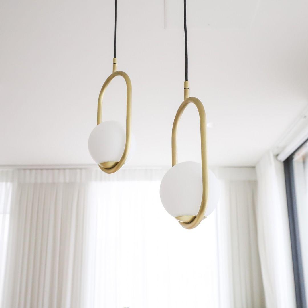 Ellipse Suspension Contemporaine en Laiton