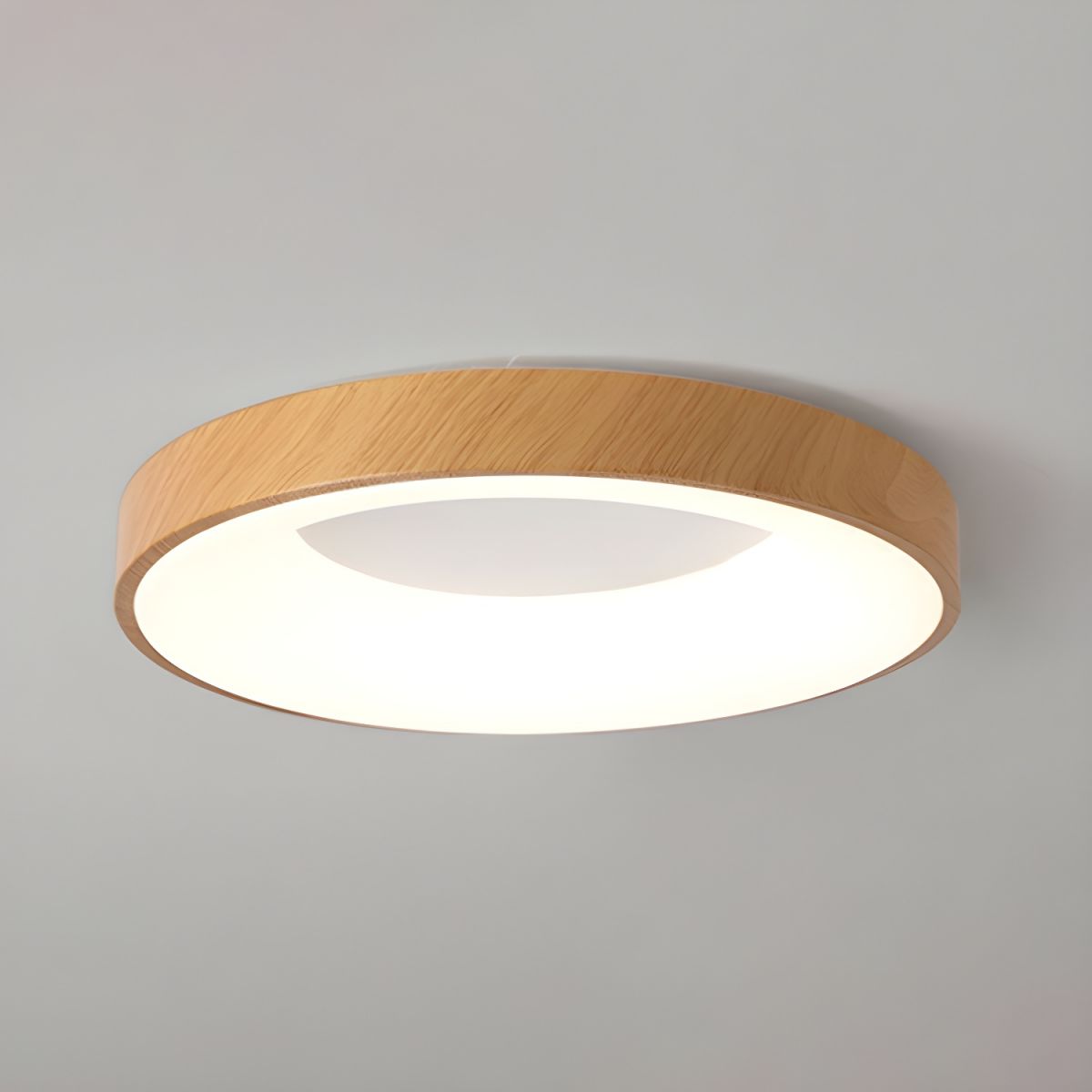 Eliriel Lampe Plafonnier Ronde Minimaliste en Bois