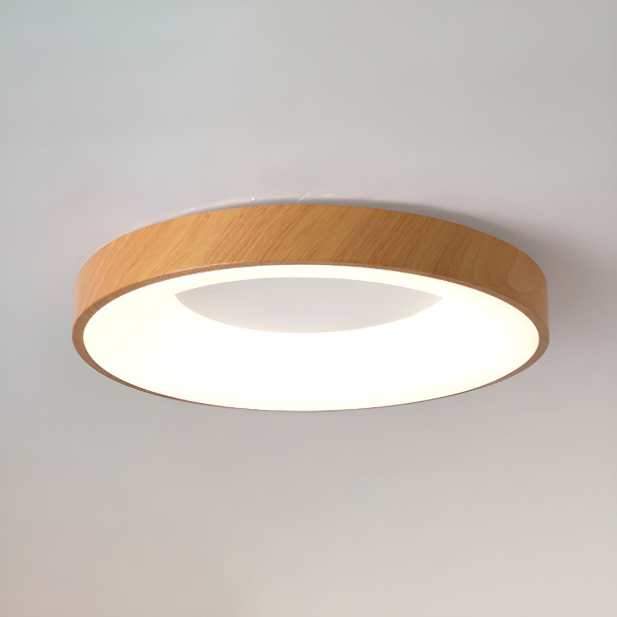 Eliriel Lampe Plafonnier Ronde Minimaliste en Bois
