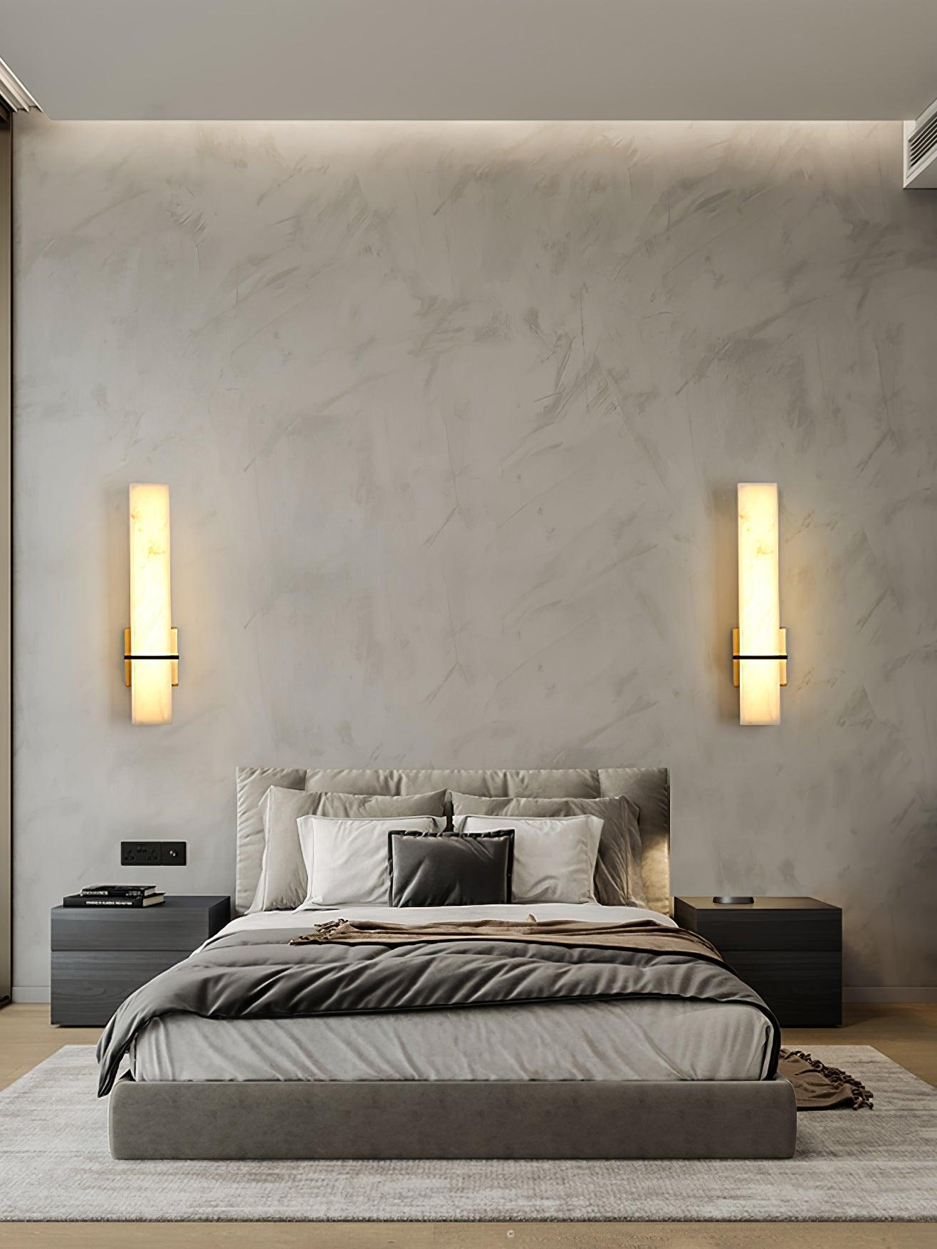 Luste  Applique Murale en Albâtre Bande en Laiton Forme