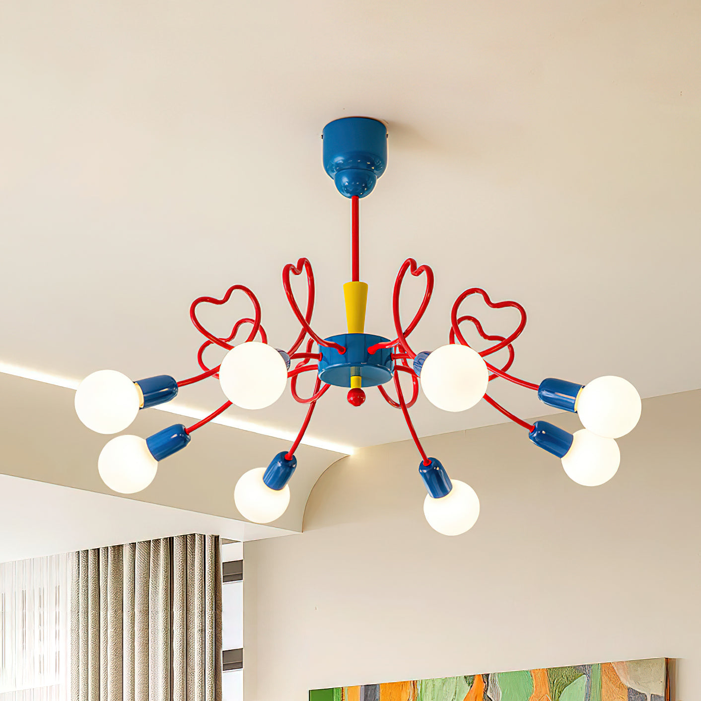 Virelli Lustre Bras en Forme de Cœur Colorés Ludiques Artistiques