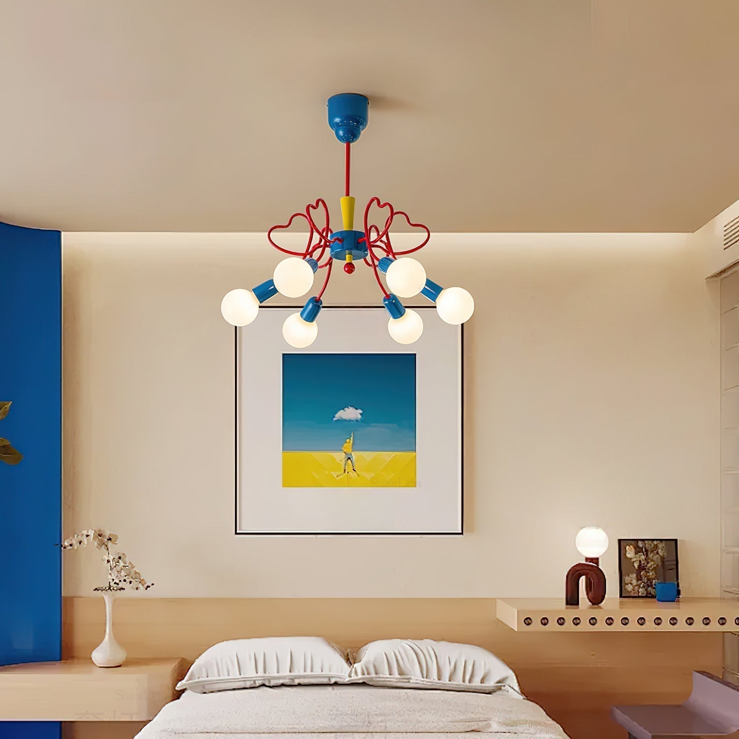 Virelli Lustre Bras en Forme de Cœur Colorés Ludiques Artistiques