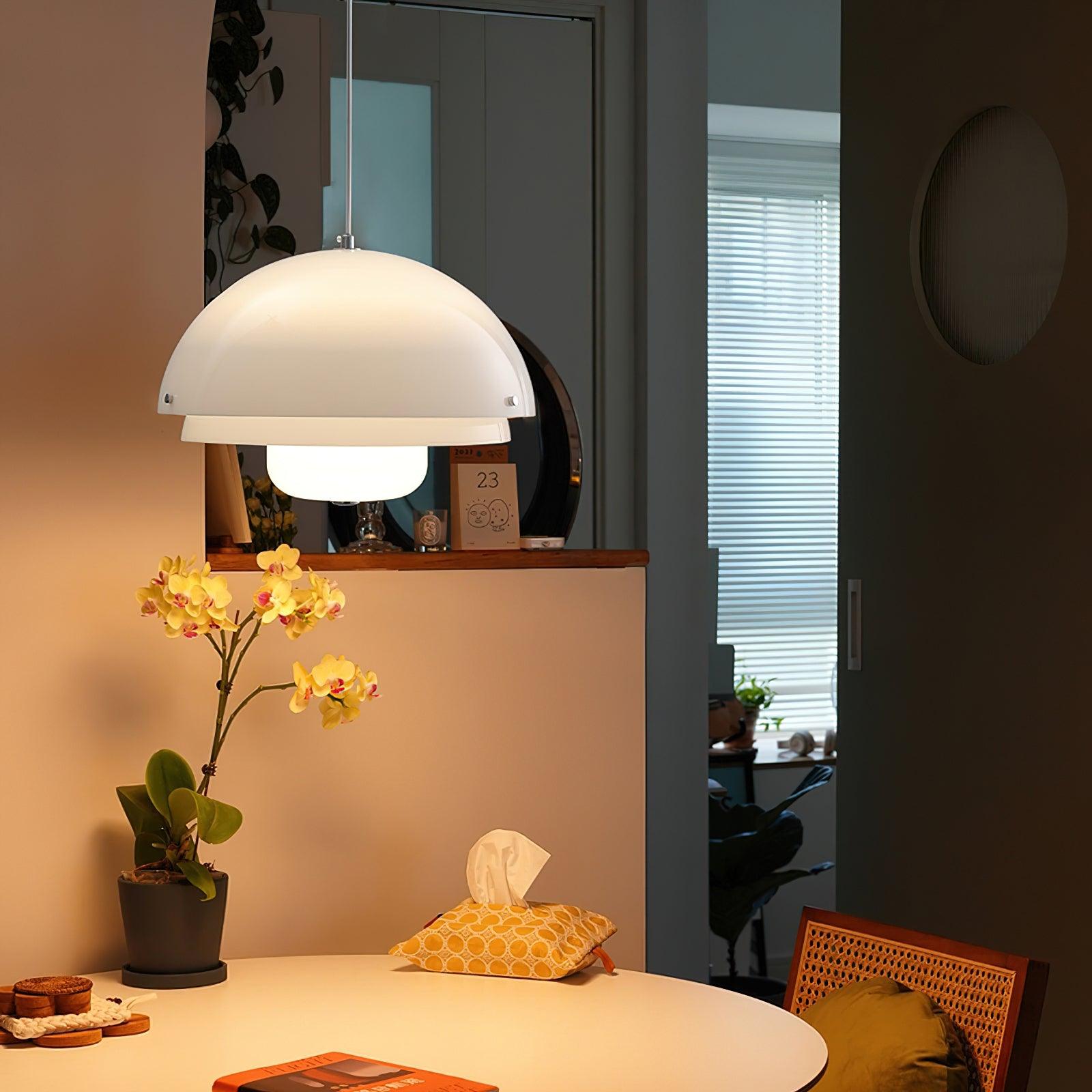 Cuthean Lampe Suspension Verre Blanc Laitier