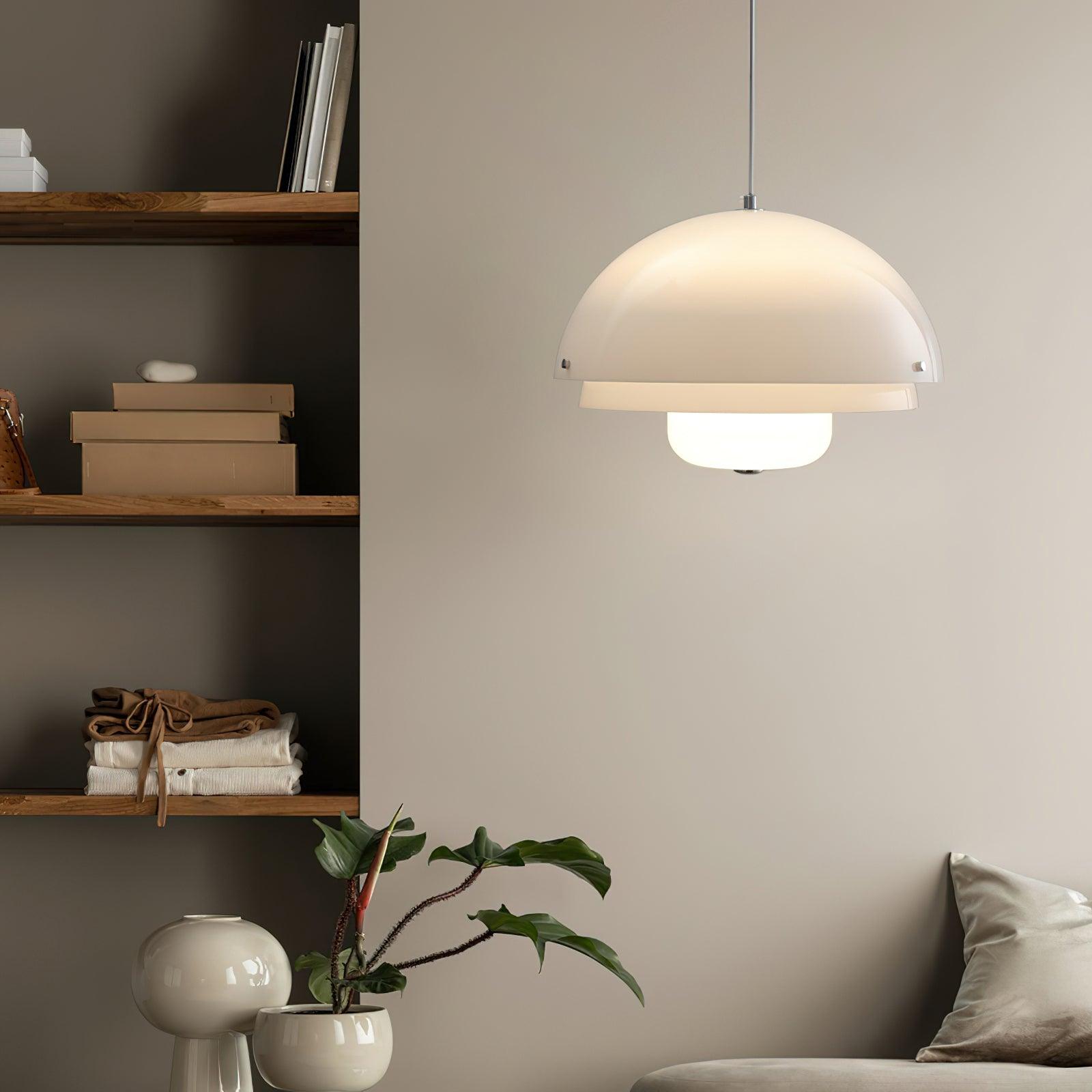 Cuthean Lampe Suspension Verre Blanc Laitier