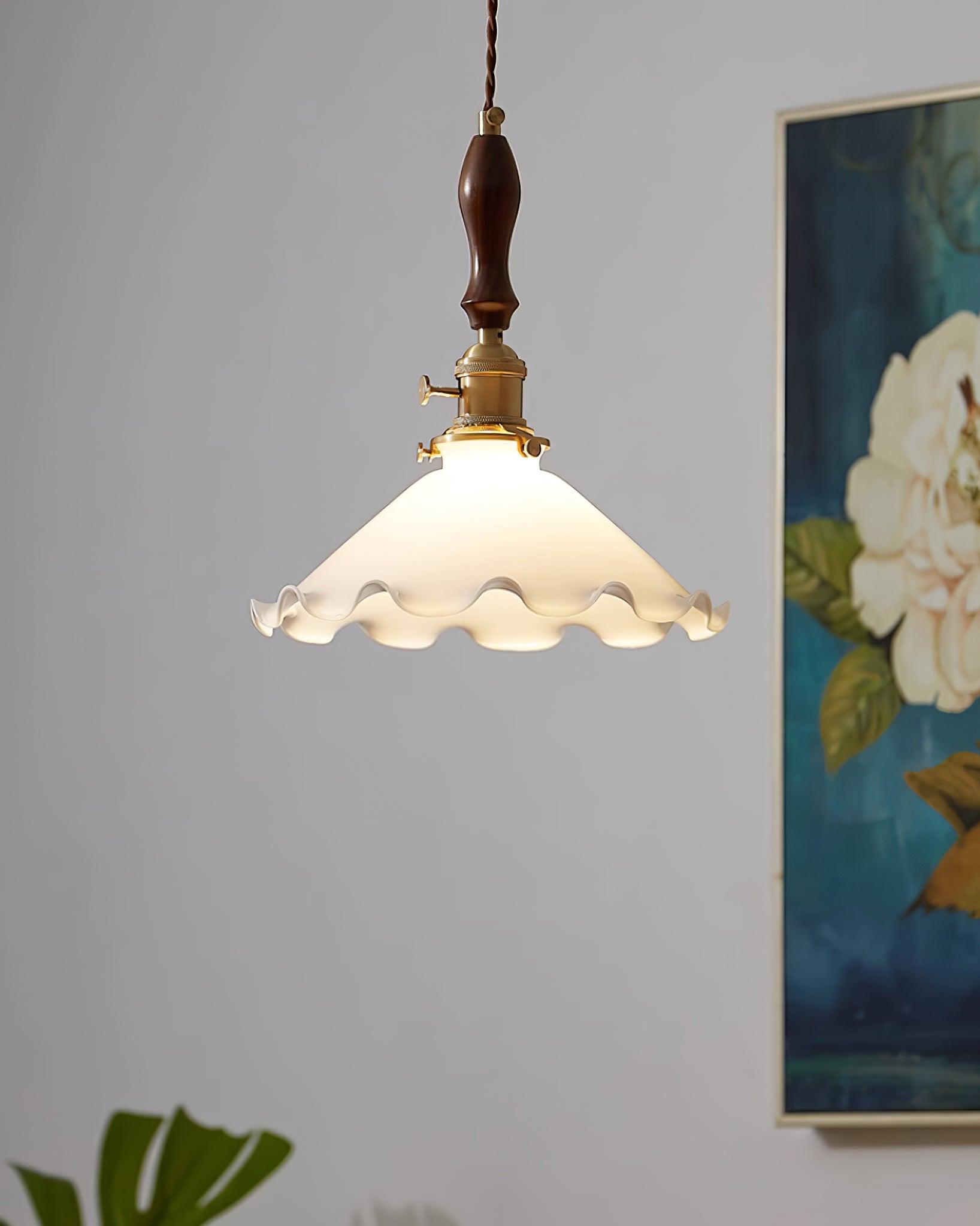 Milky Suspension Fleur en Verre Volant Organique