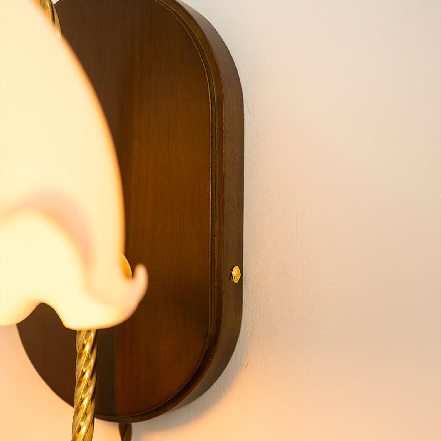 Olyss Wood Vintage Wall Lamp