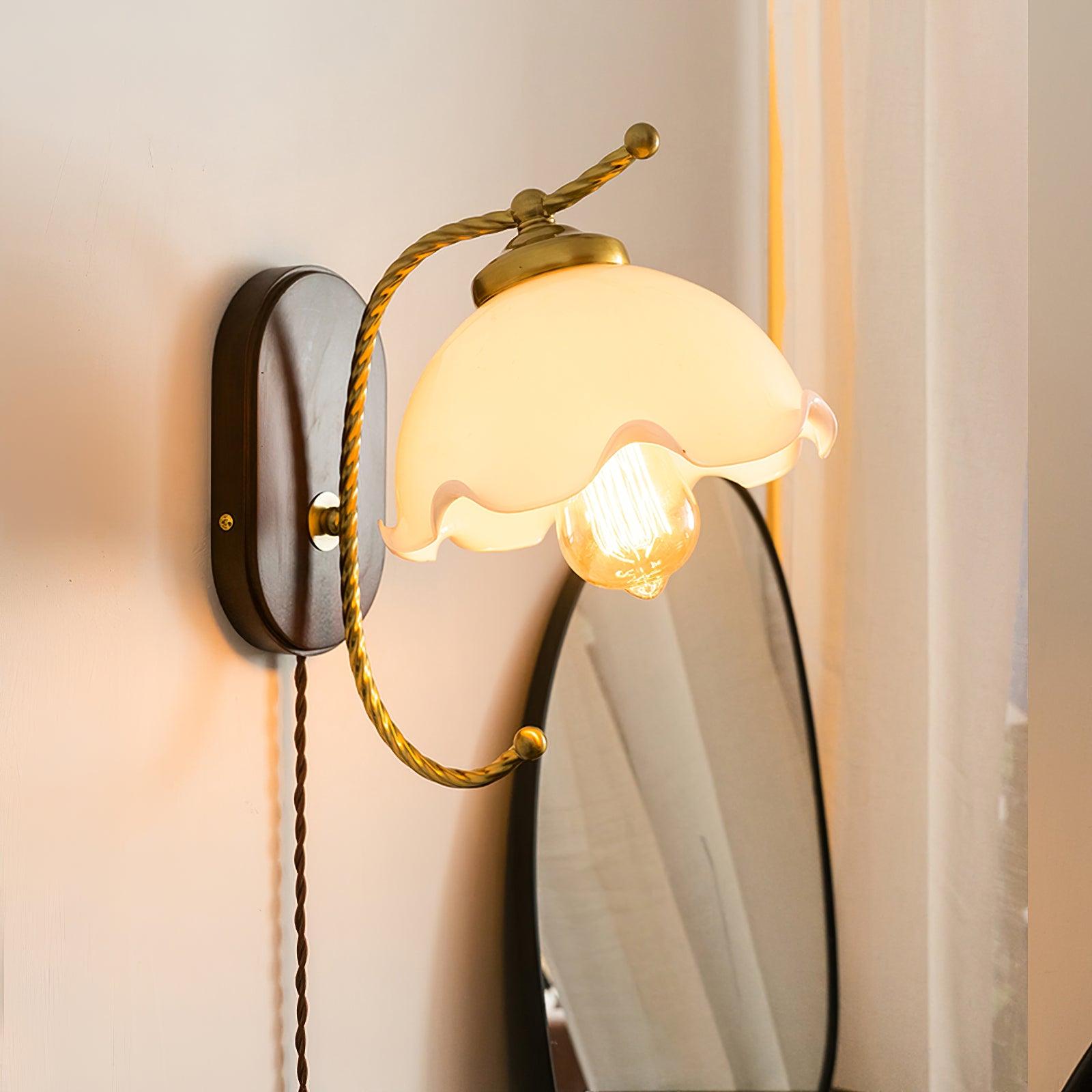 Olyss Wood Vintage Wall Lamp