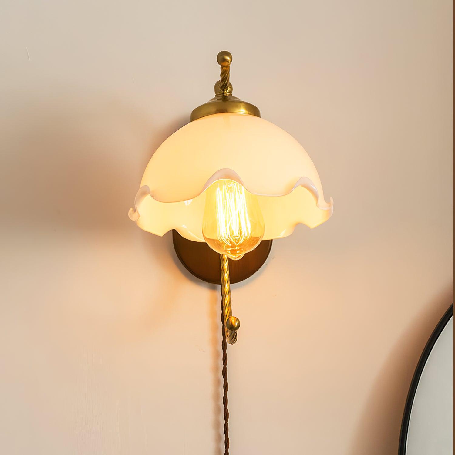 Olyss Wood Vintage Wall Lamp