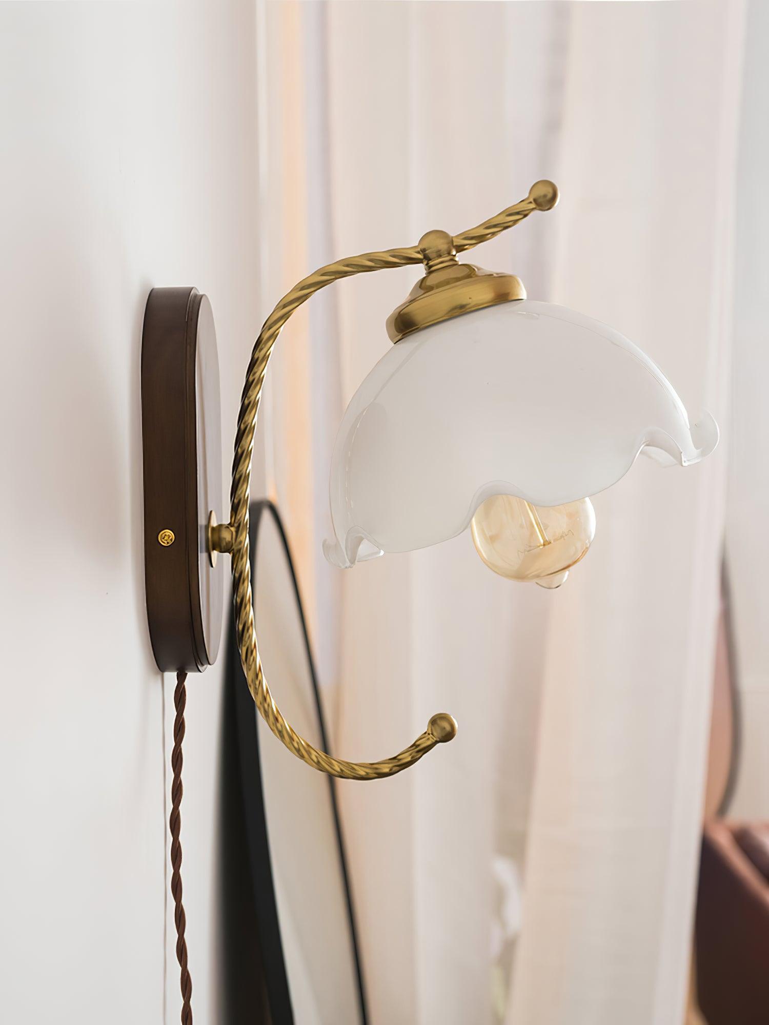 Olyss Wood Vintage Wall Lamp