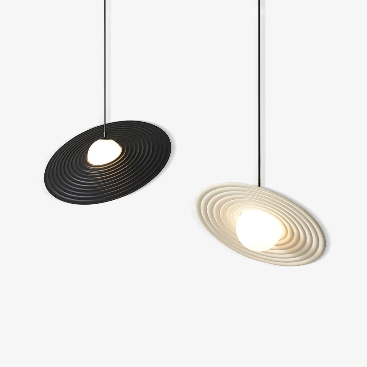 Lustra Suspension en Plaque LED PE Blanche et Noire