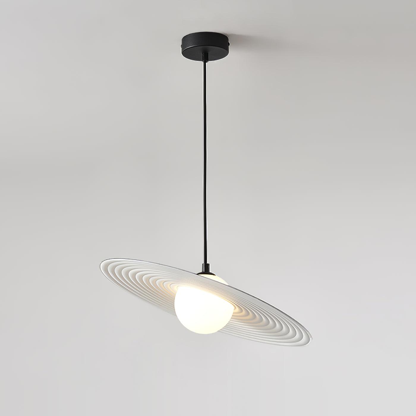Lustra Suspension en Plaque LED PE Blanche et Noire