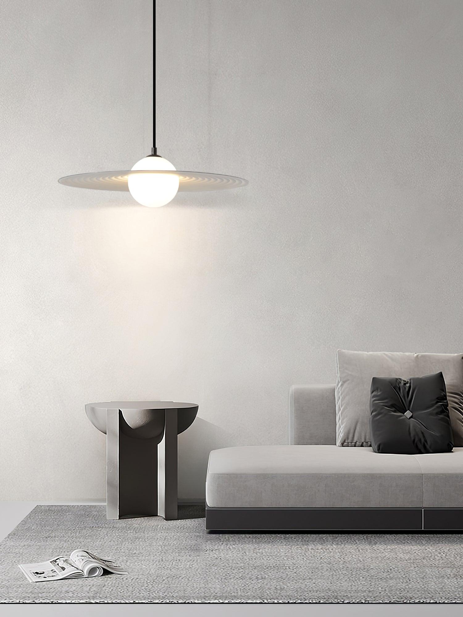 Lustra Suspension en Plaque LED PE Blanche et Noire