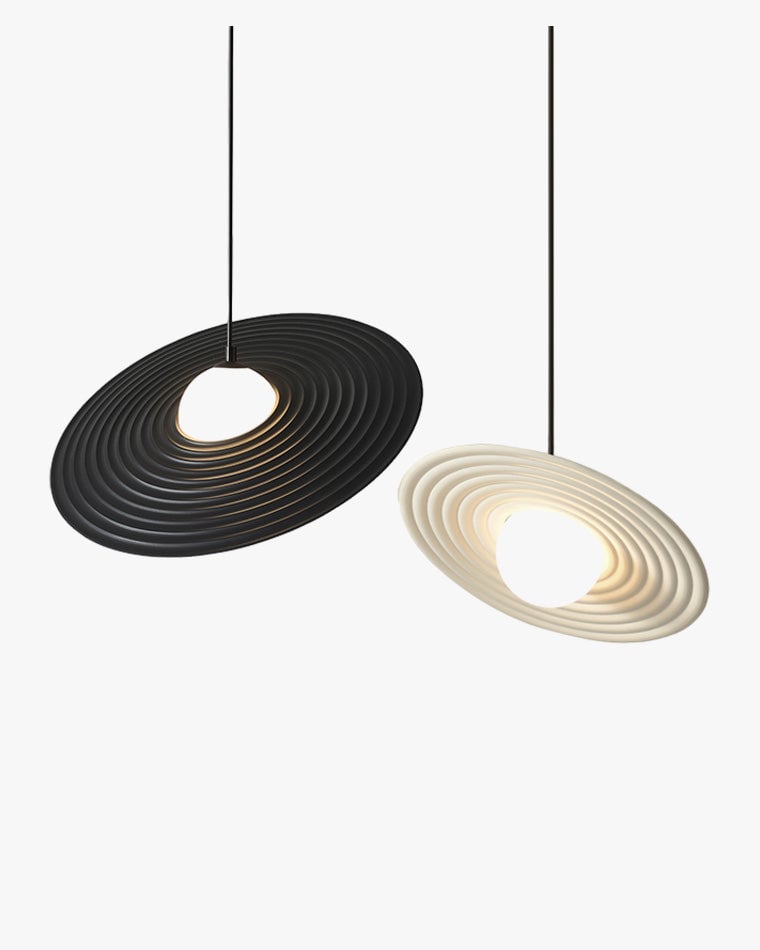 Lustra Suspension en Plaque LED PE Blanche et Noire