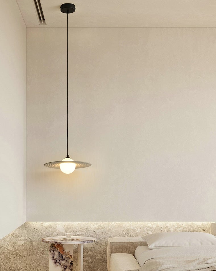 Lustra Suspension en Plaque LED PE Blanche et Noire