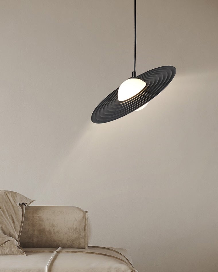 Lustra Suspension en Plaque LED PE Blanche et Noire