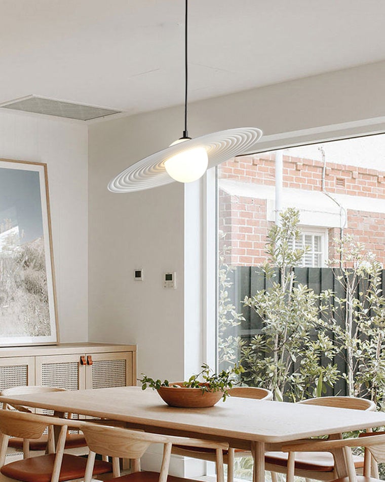 Lustra Suspension en Plaque LED PE Blanche et Noire