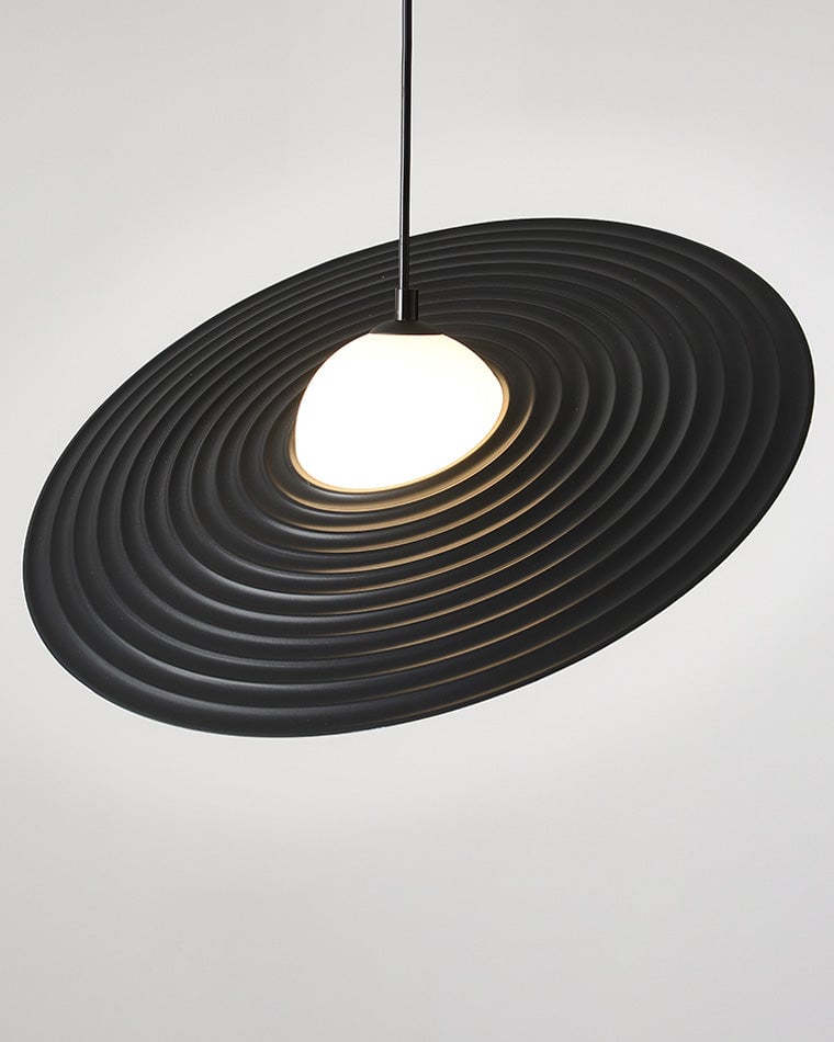 Lustra Suspension en Plaque LED PE Blanche et Noire