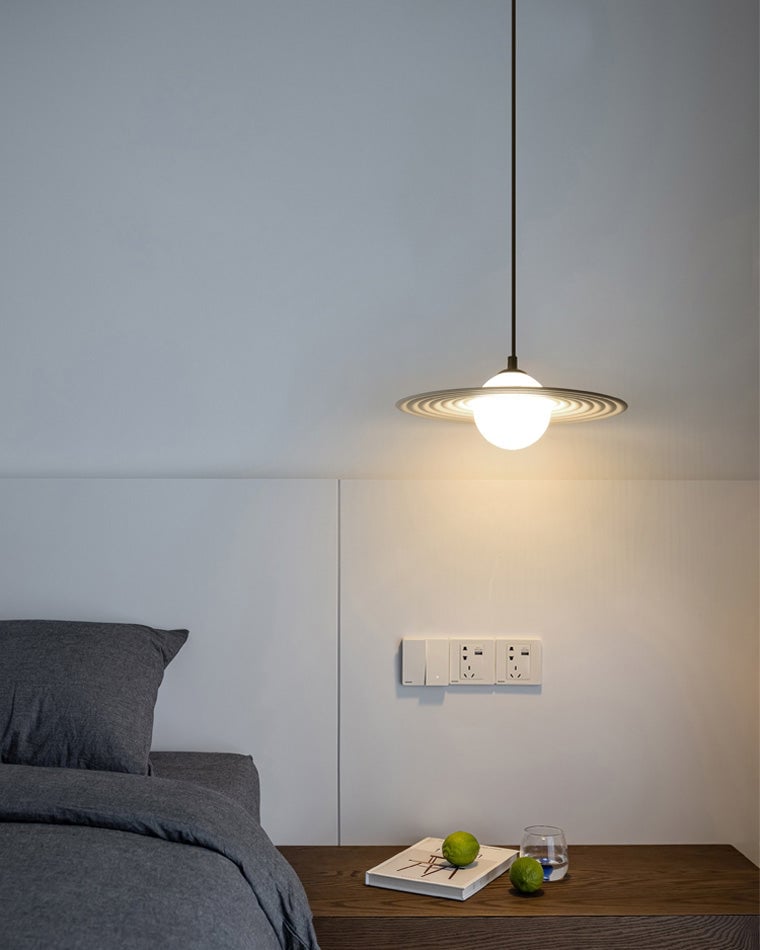 Lustra Suspension en Plaque LED PE Blanche et Noire