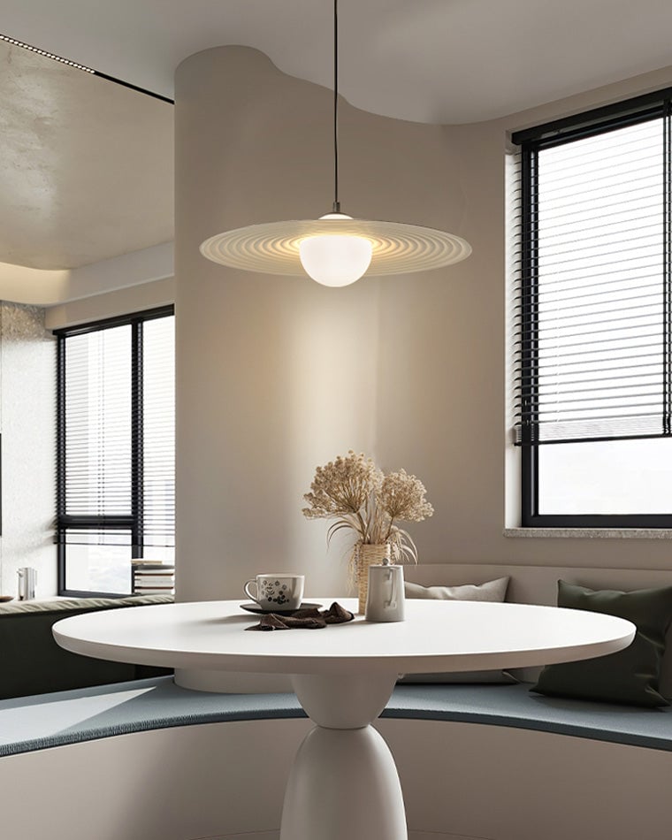 Lustra Suspension en Plaque LED PE Blanche et Noire