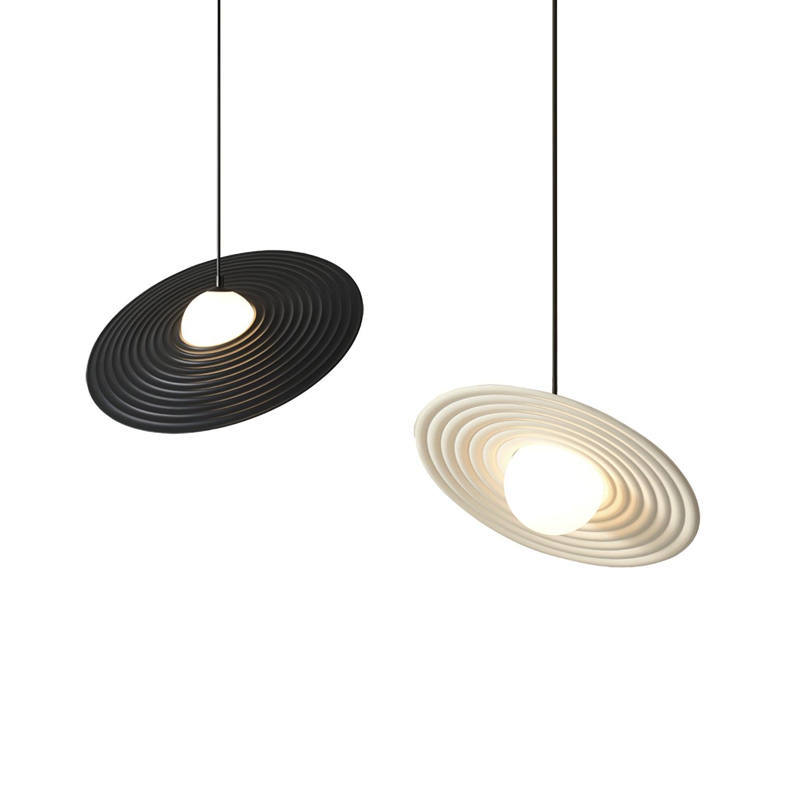 Lustra Suspension en Plaque LED PE Blanche et Noire