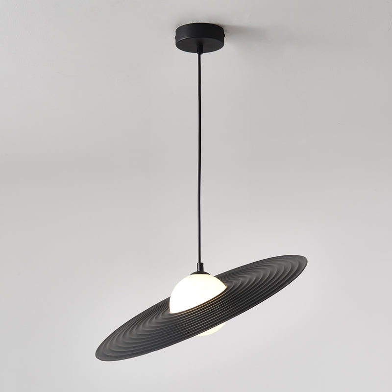 Lustra Suspension en Plaque LED PE Blanche et Noire