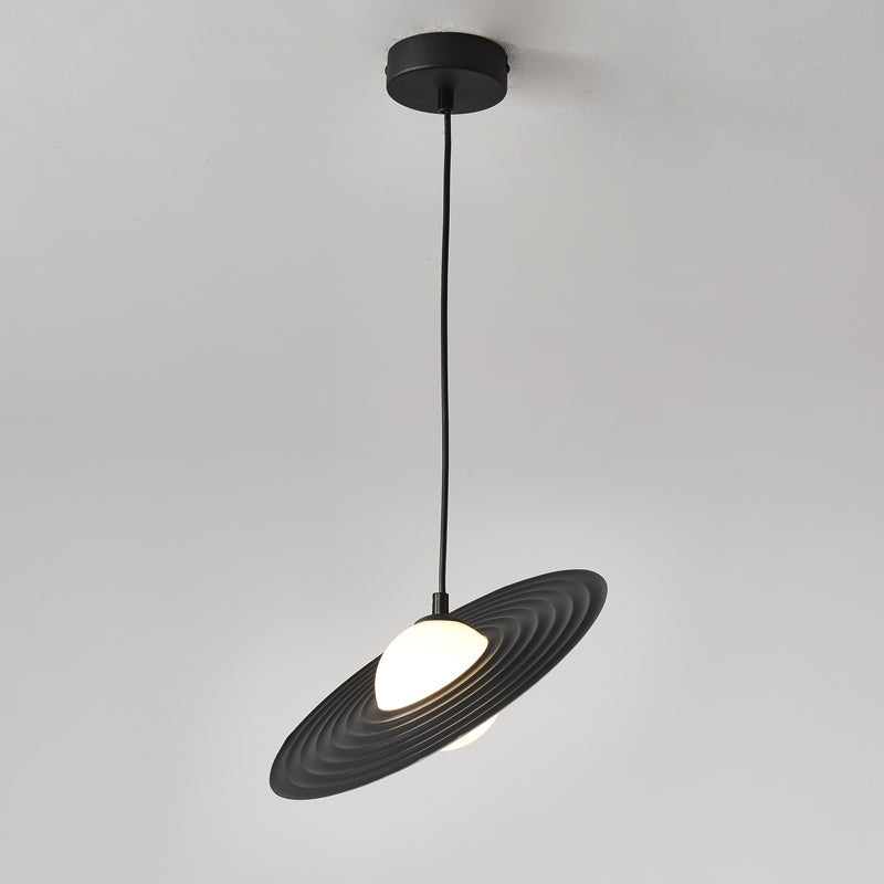 Lustra Suspension en Plaque LED PE Blanche et Noire