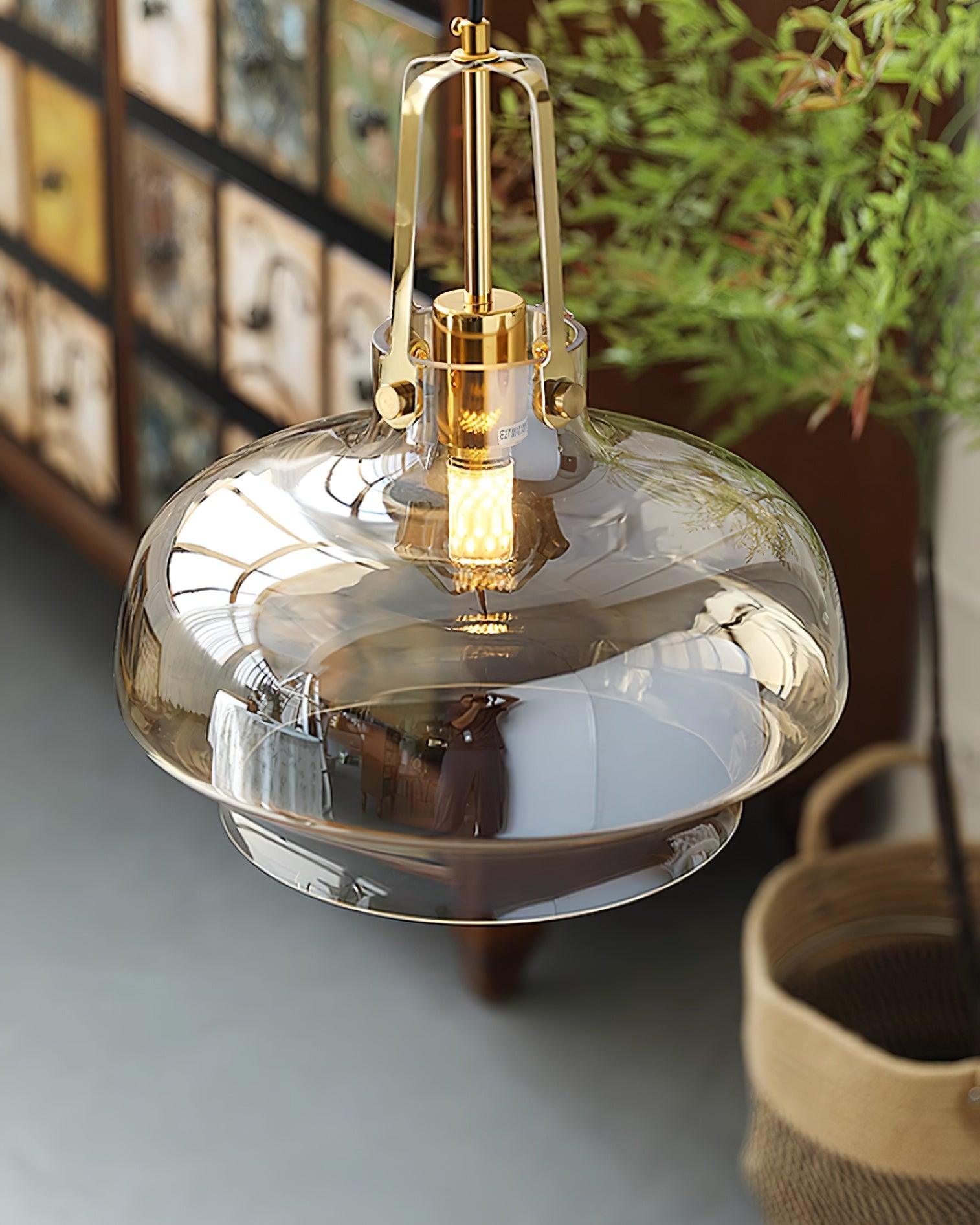 Aurelin Suspension Élégante Verre Ambre