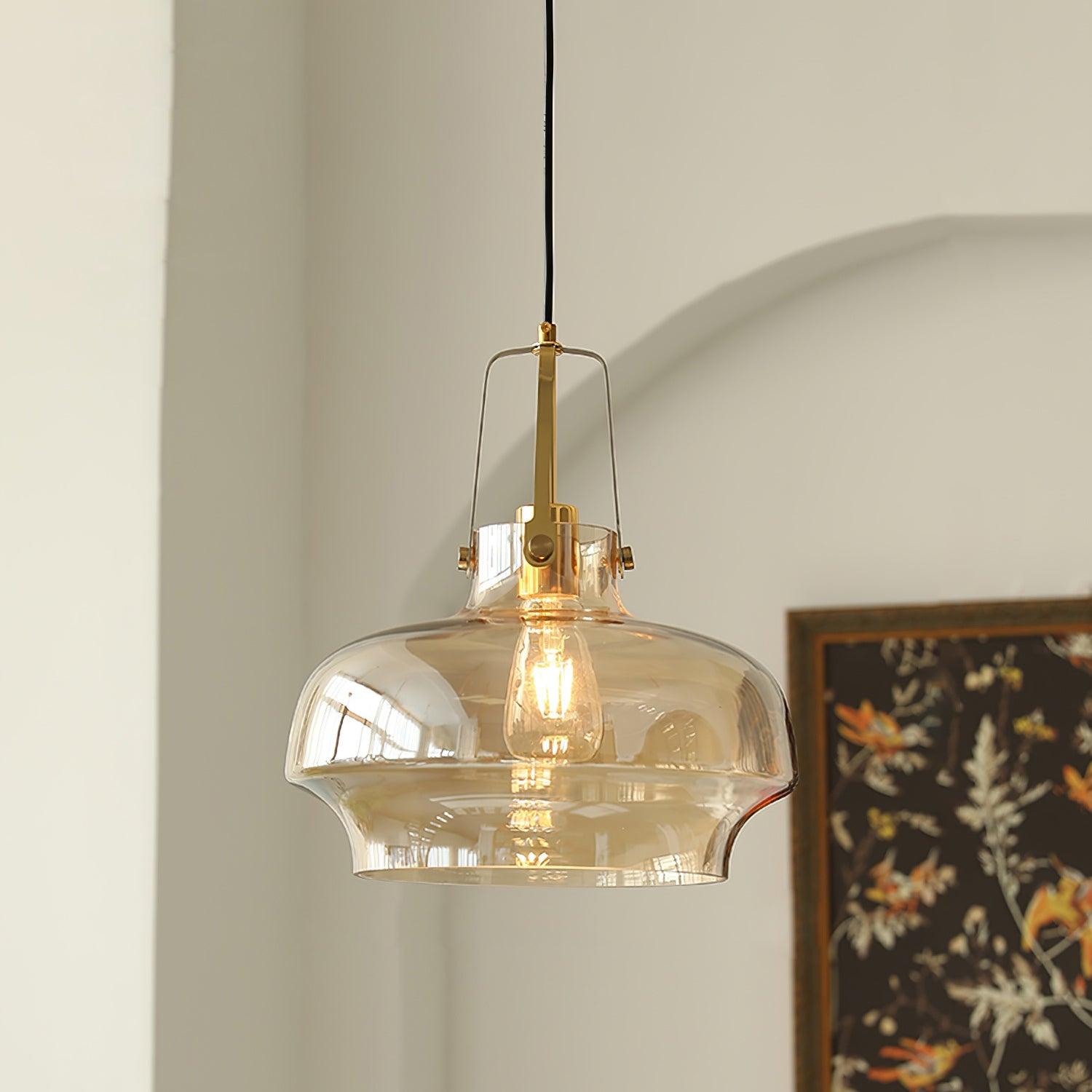 Aurelin Suspension Élégante Verre Ambre