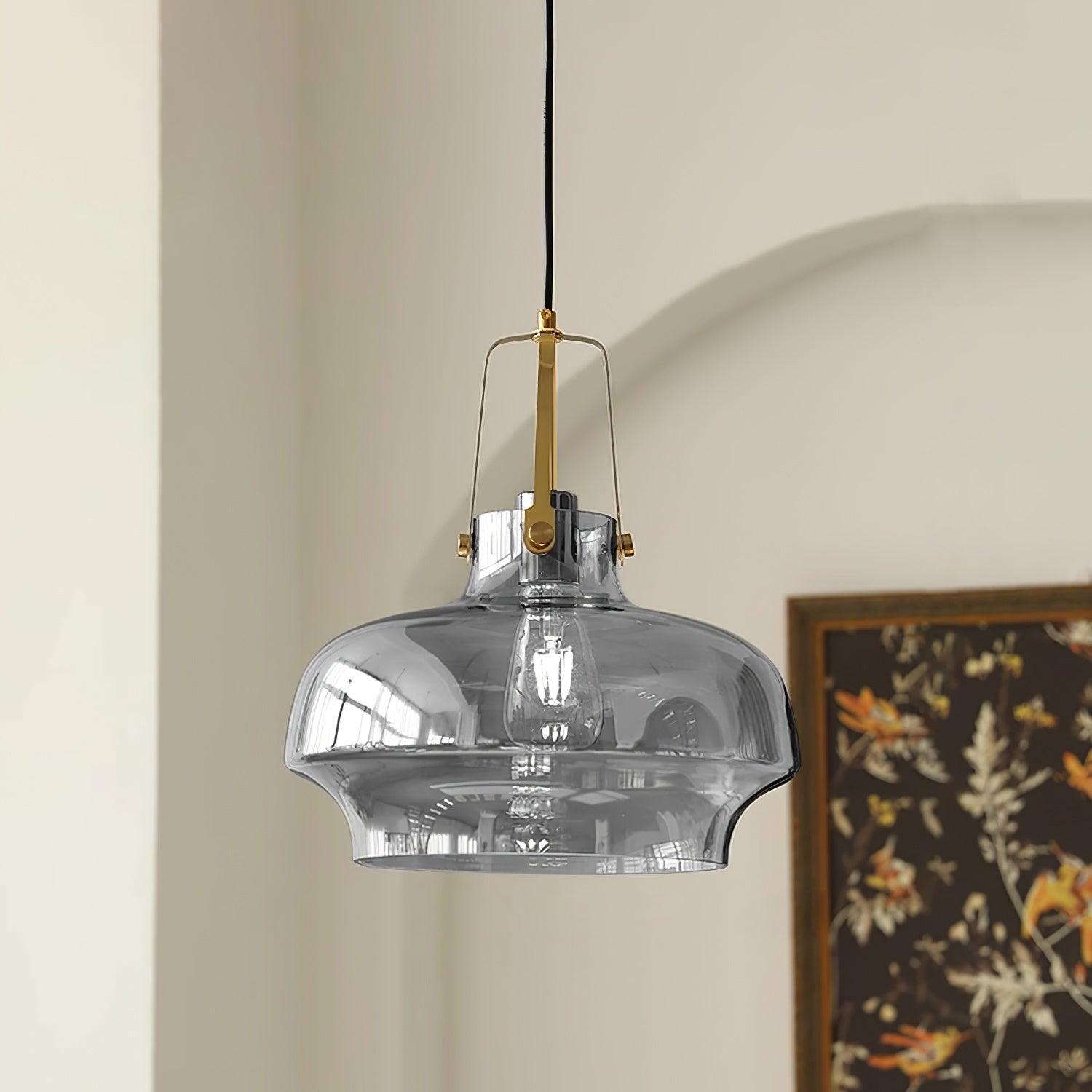 Aurelin Suspension Élégante Verre Ambre