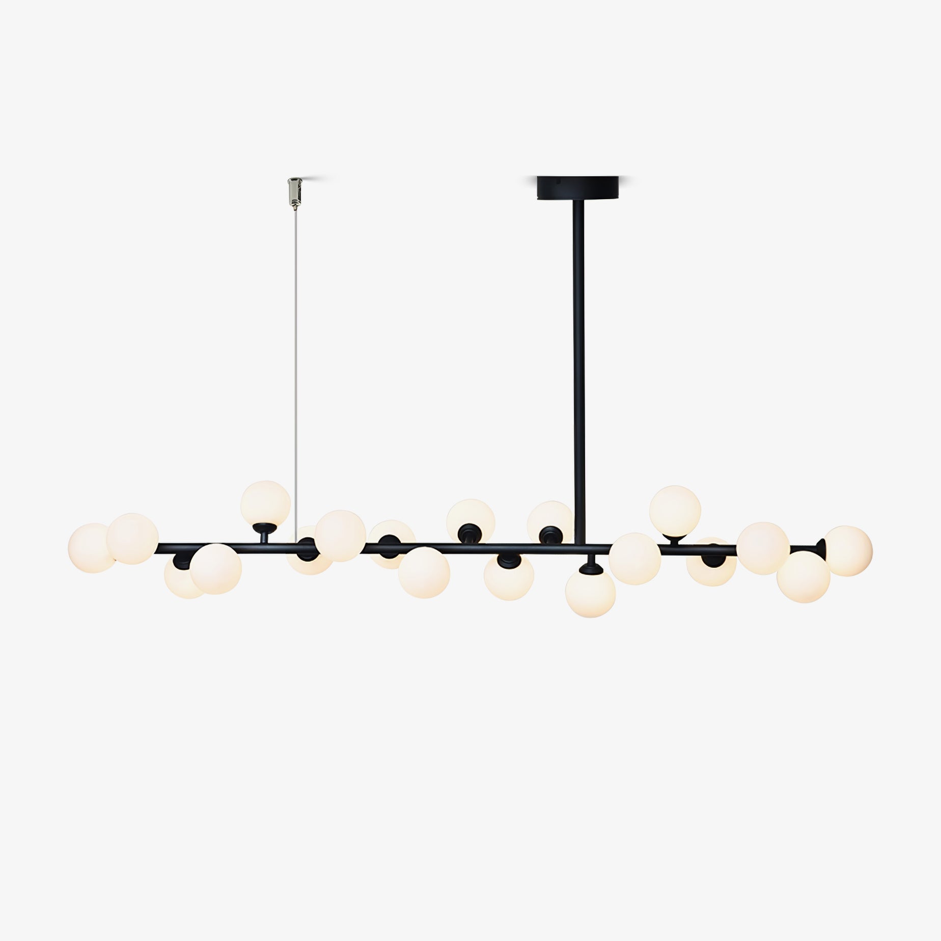 Lumiray Suspension Linéaire Noire Globe