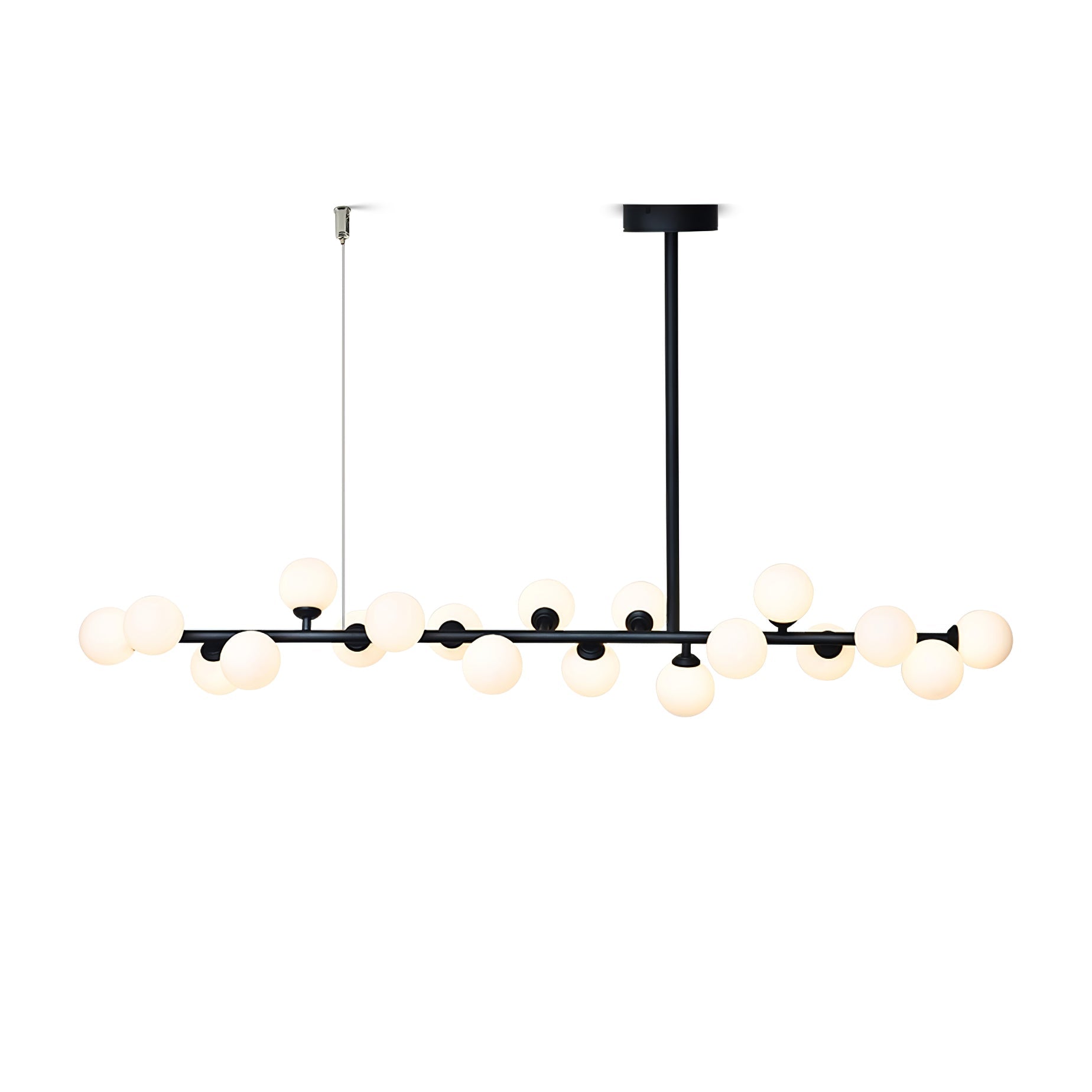 Lumiray Suspension Linéaire Noire Globe