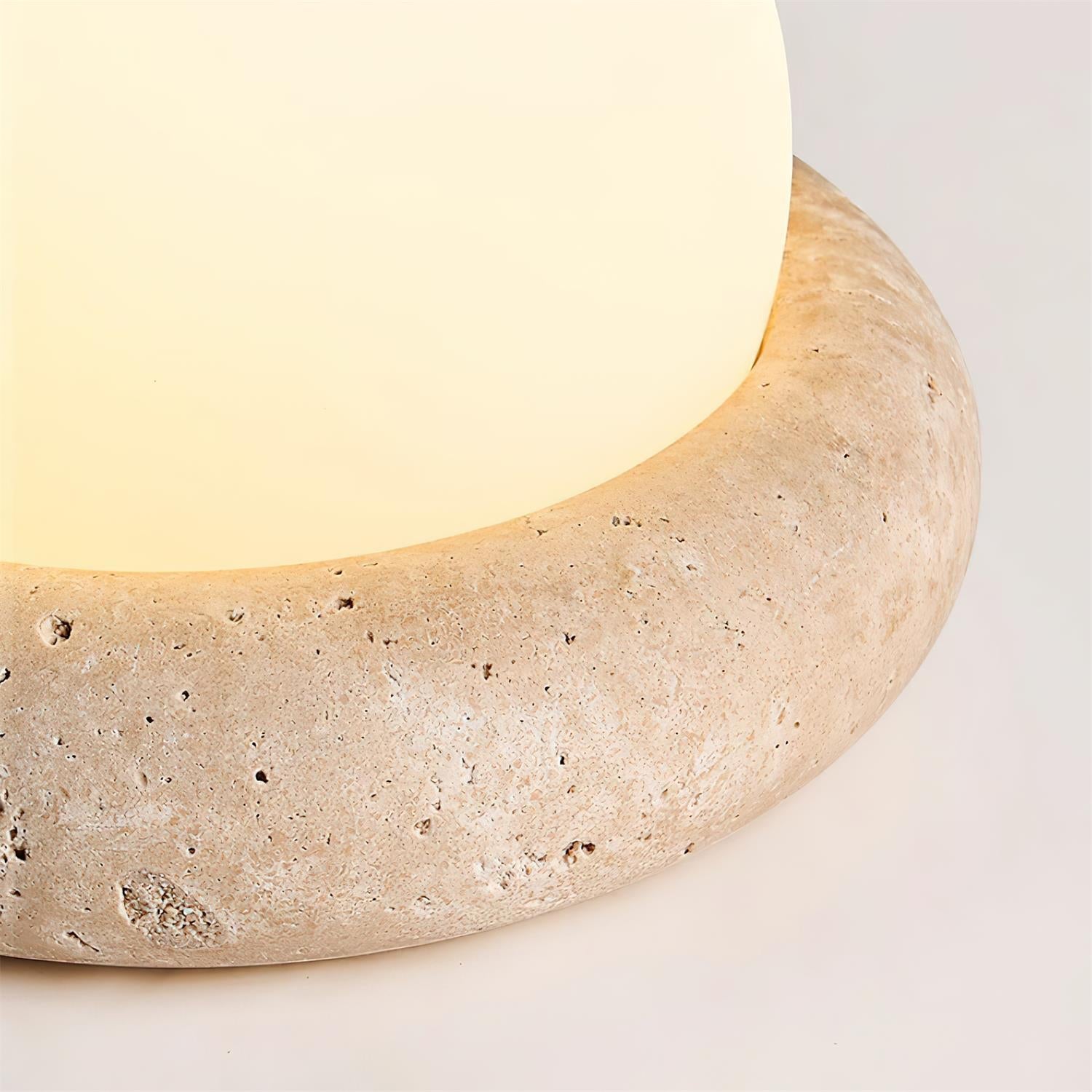 Riita Lampe de Table Mini Globe en Travertin Maga