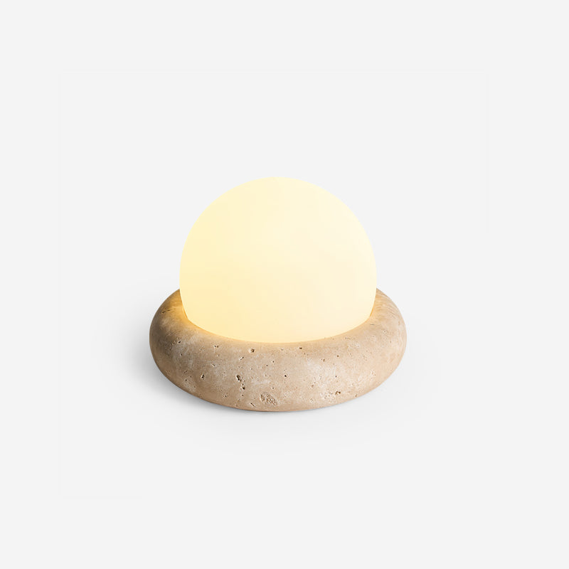 Riita Lampe de Table Mini Globe en Travertin Maga