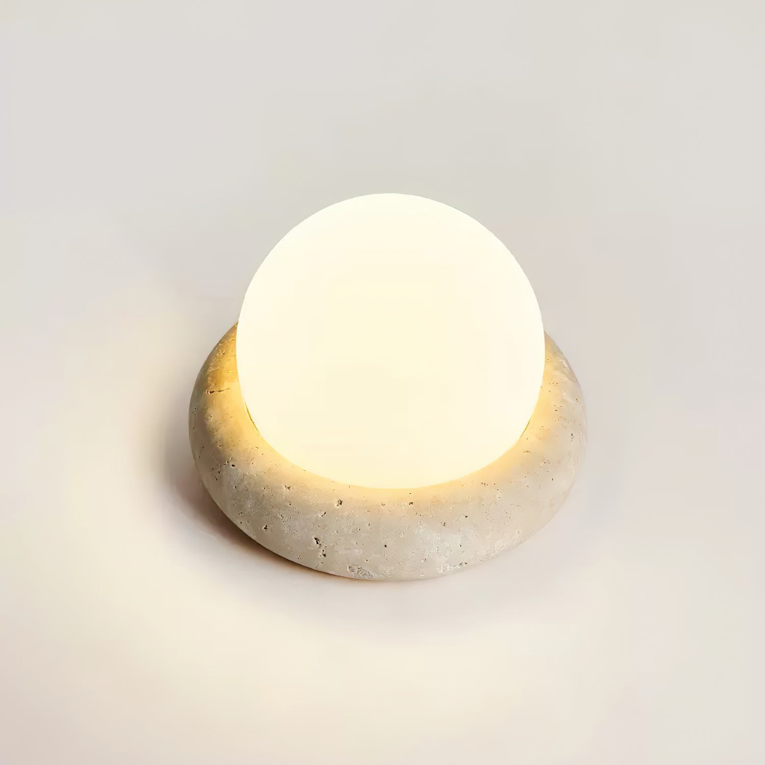 Riita Lampe de Table Mini Globe en Travertin Maga