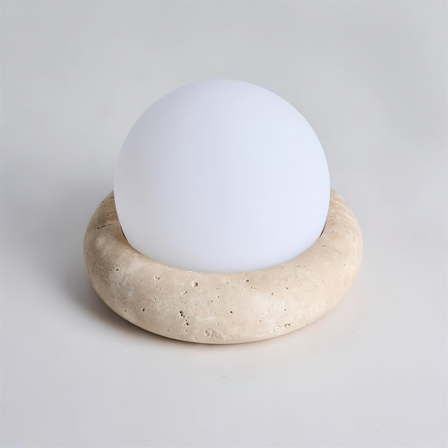 Riita Lampe de Table Mini Globe en Travertin Maga