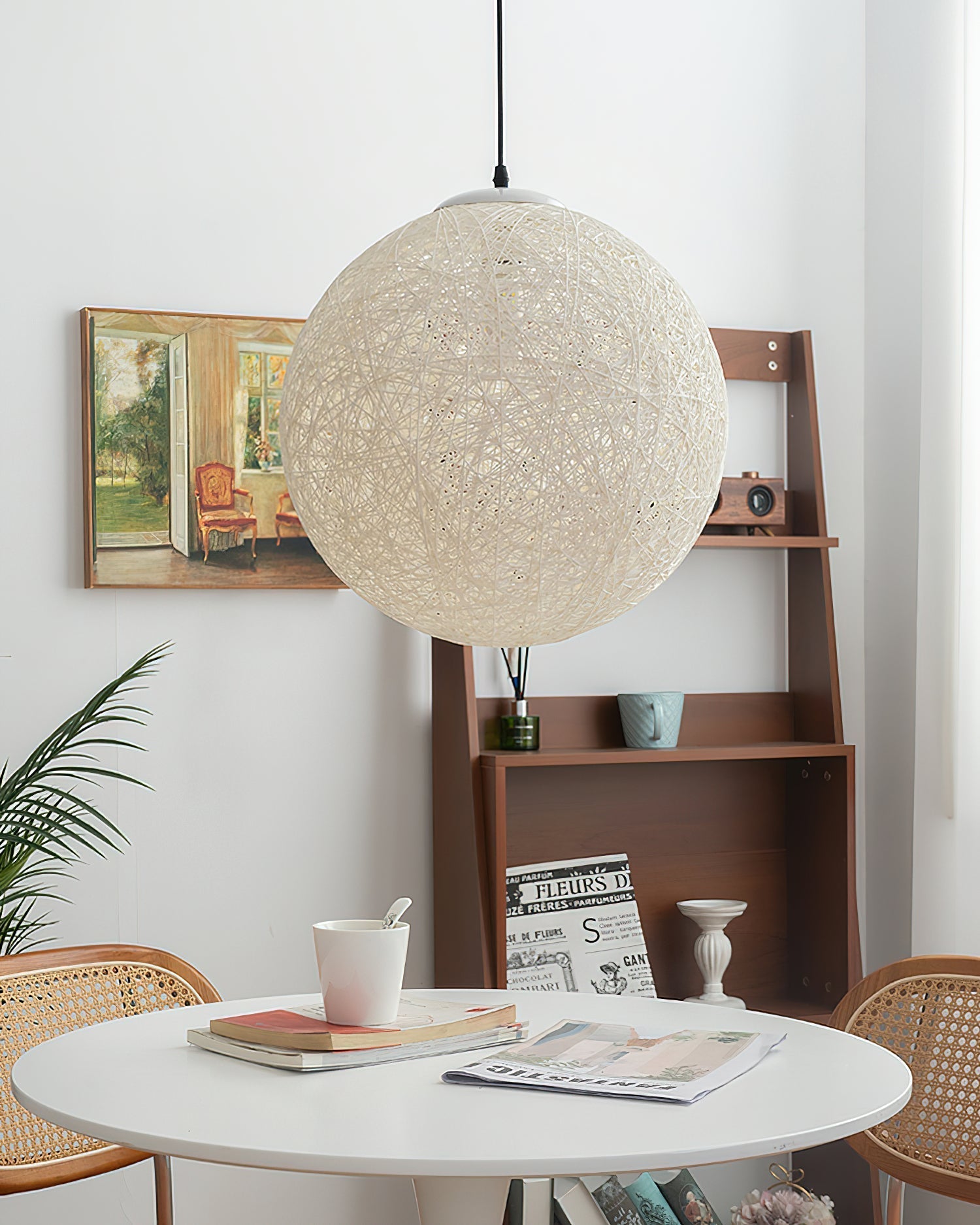 Virelli Suspension Sphère en Rattan de Chanvre Artisanale Boho