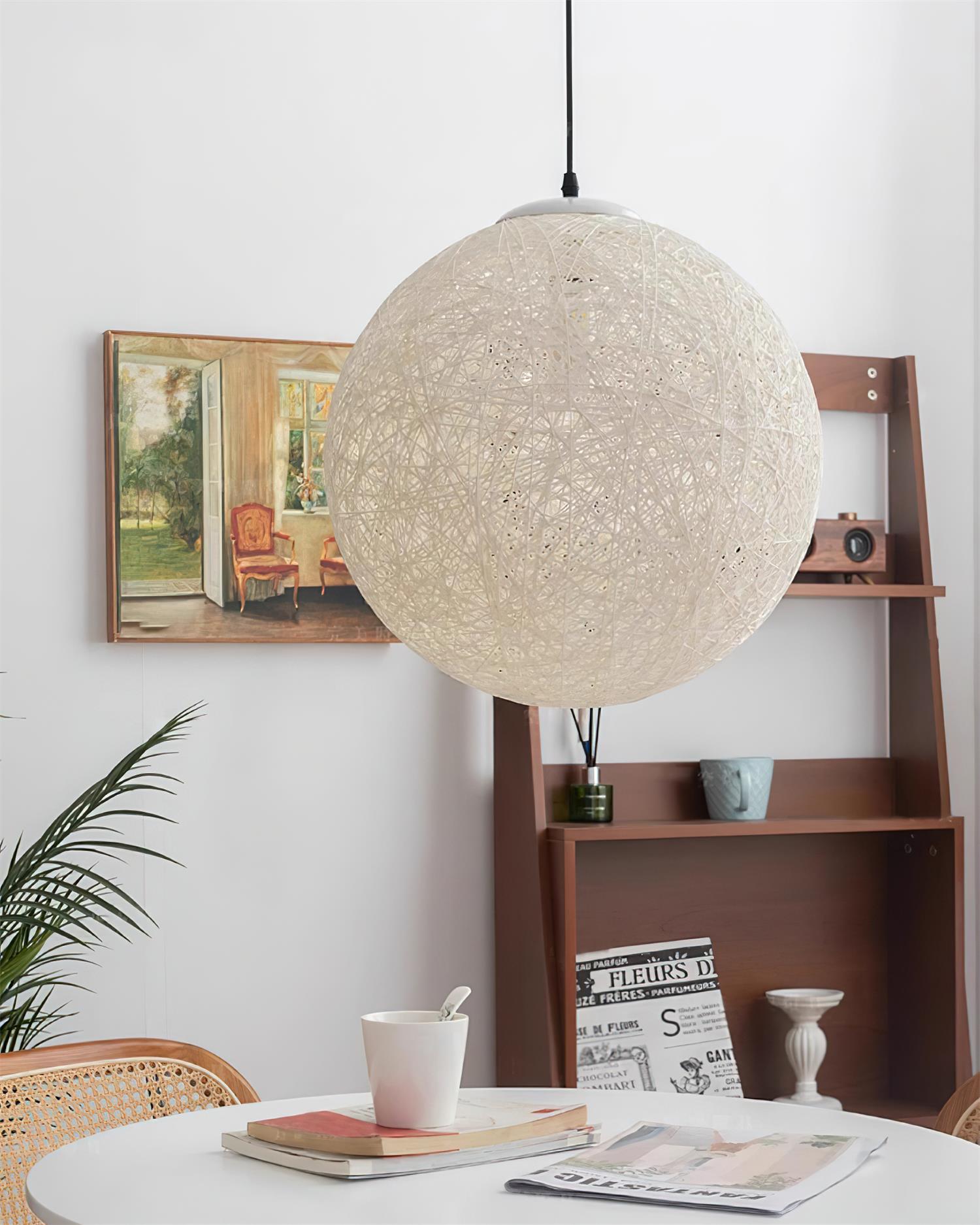 Virelli Suspension Sphère en Rattan de Chanvre Artisanale Boho