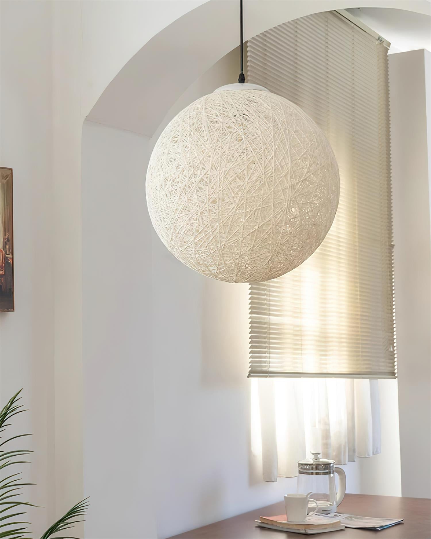 Virelli Suspension Sphère en Rattan de Chanvre Artisanale Boho