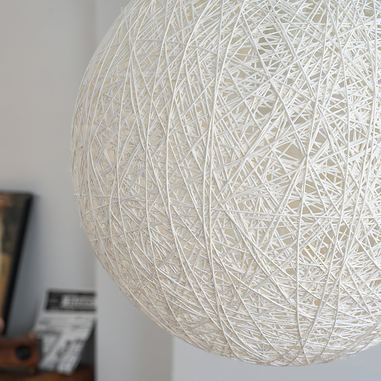 Virelli Suspension Sphère en Rattan de Chanvre Artisanale Boho